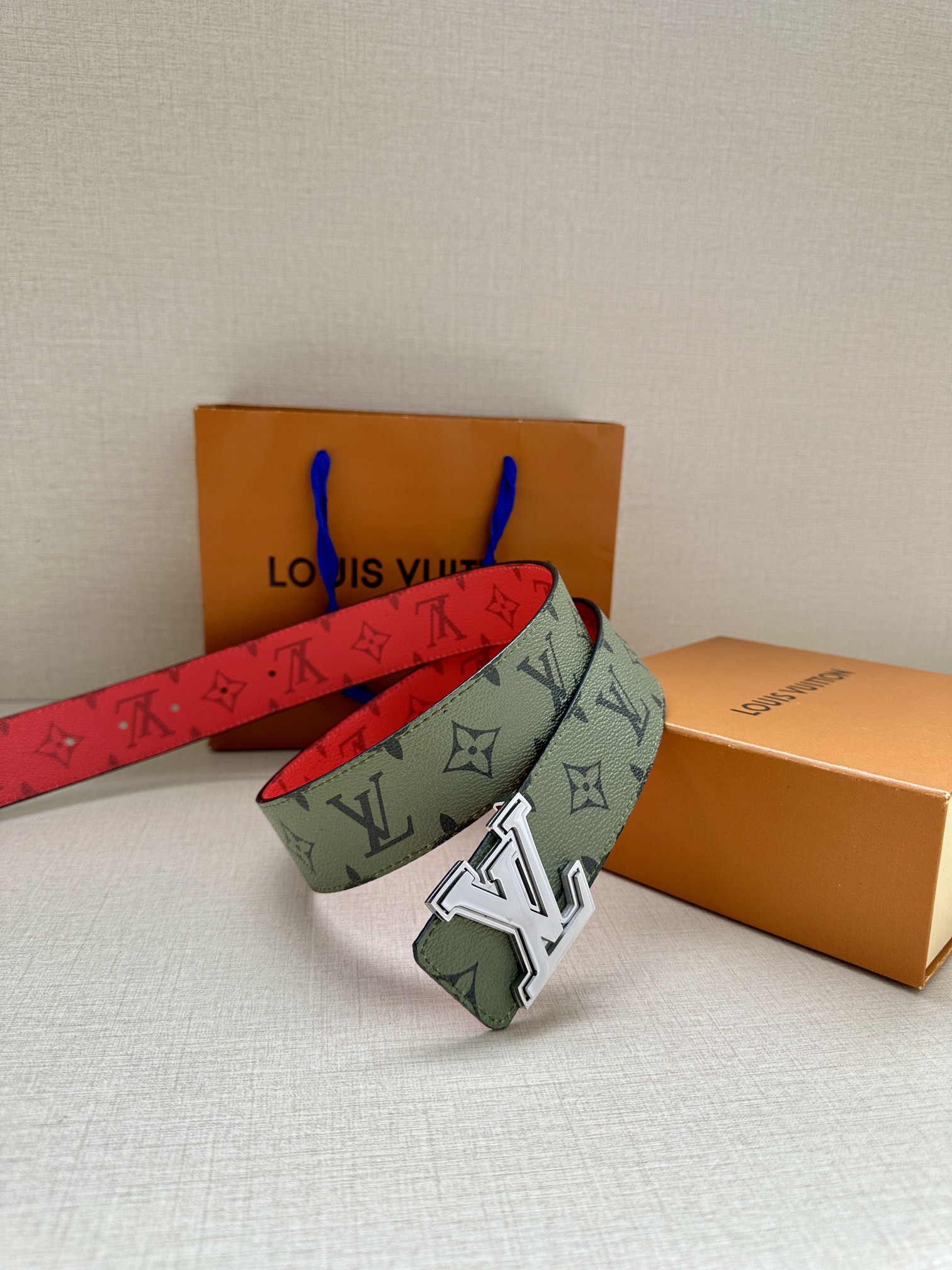 Louis Vuitton Male Basic Belt Green S-m-l