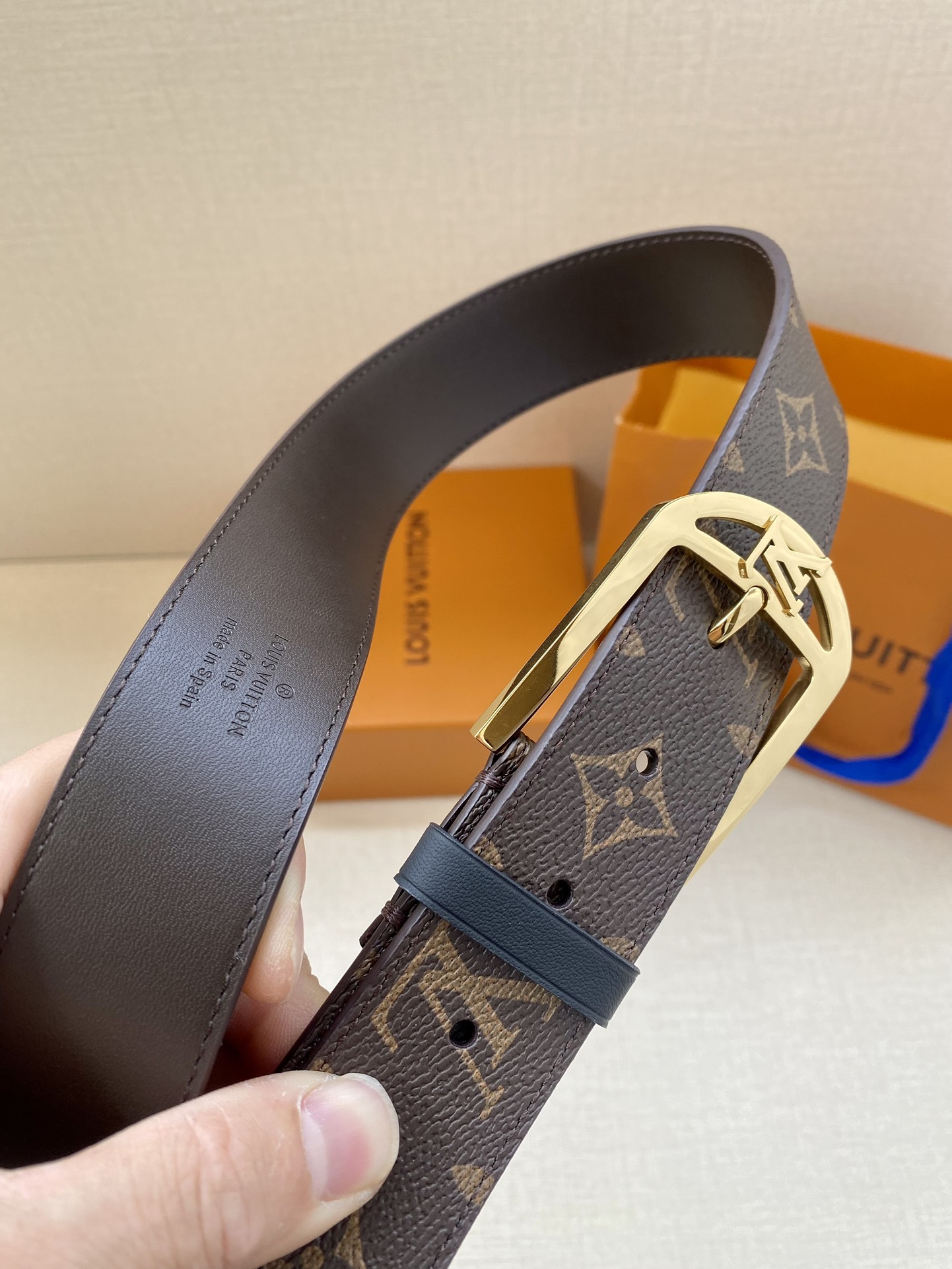 Louis Vuitton Male Canvas Belt Canvas M-l