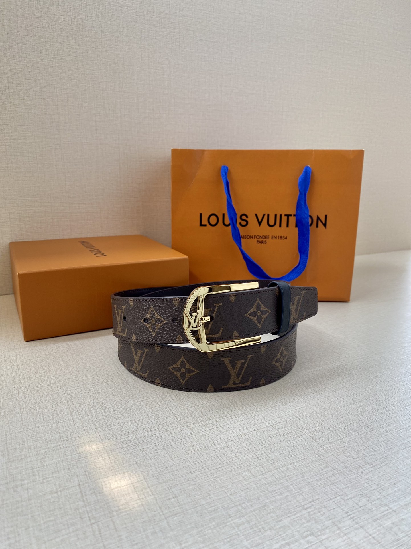 Louis Vuitton Male Canvas Belt Canvas M-l