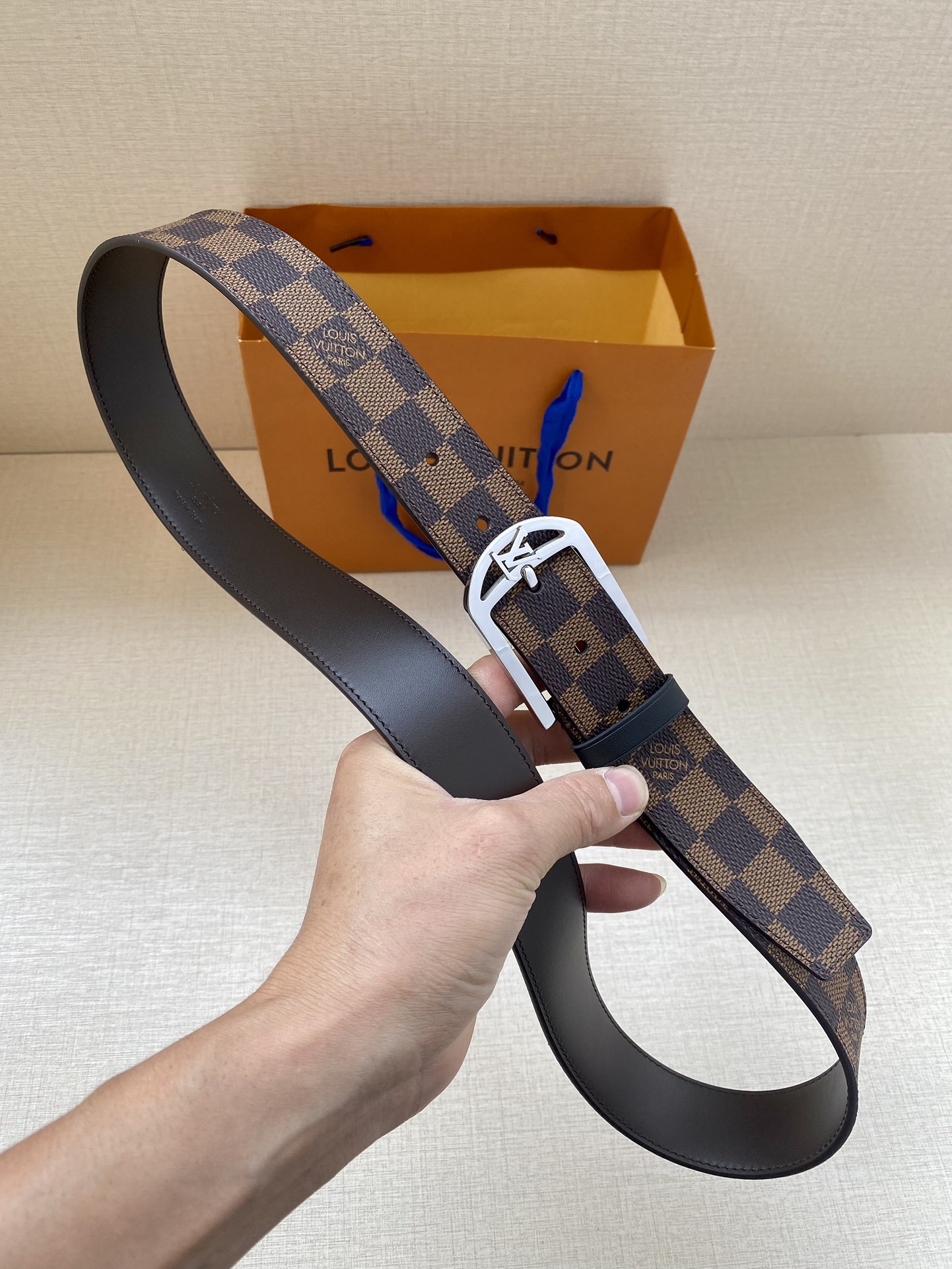 Louis Vuitton Male Canvas Belt Canvas M-l