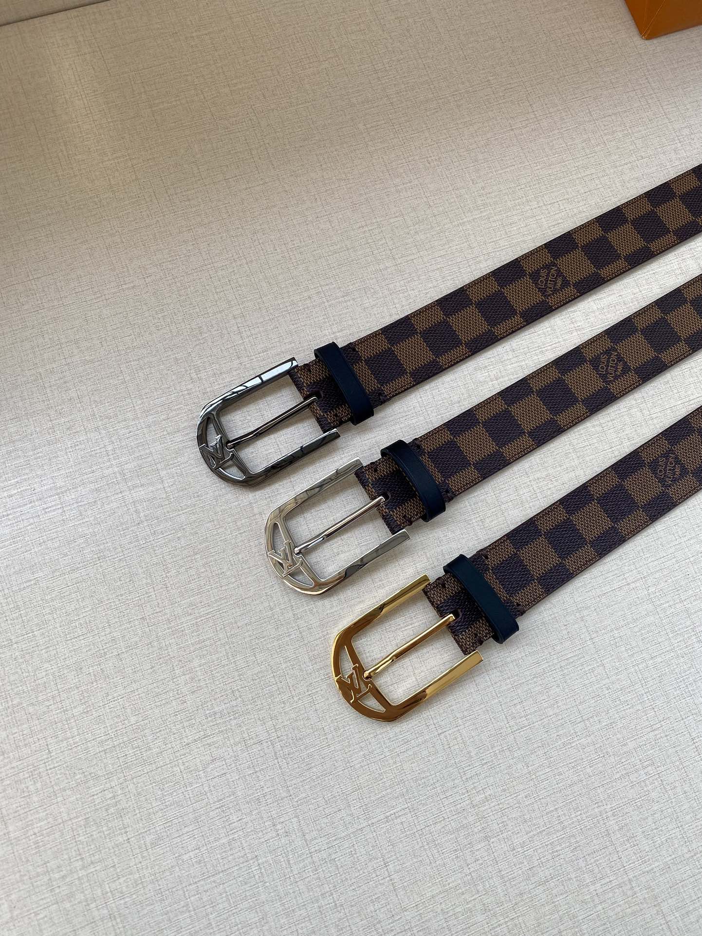Louis Vuitton Male Canvas Belt Canvas M-l