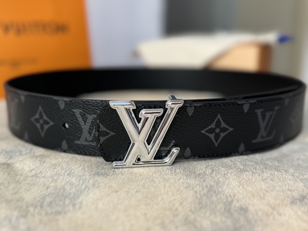 Louis Vuitton Basic Belt Cow Leather Black M-l