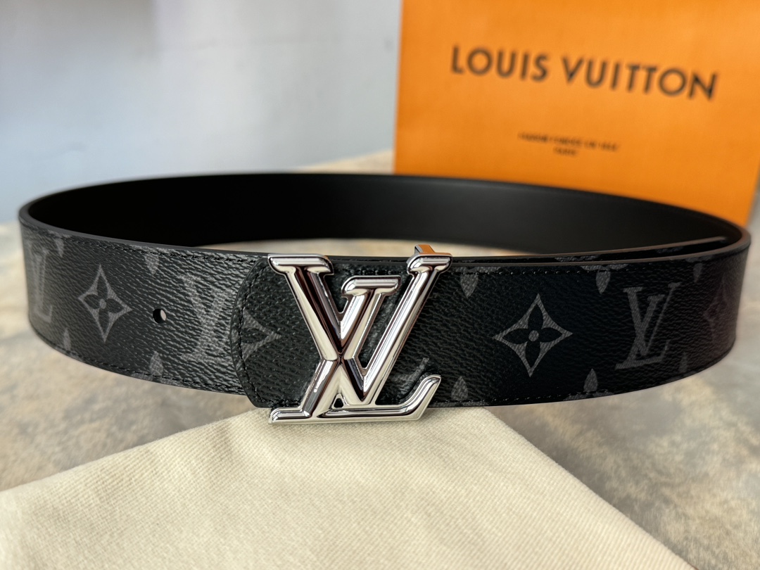 Louis Vuitton Basic Belt Cow Leather Black M-l