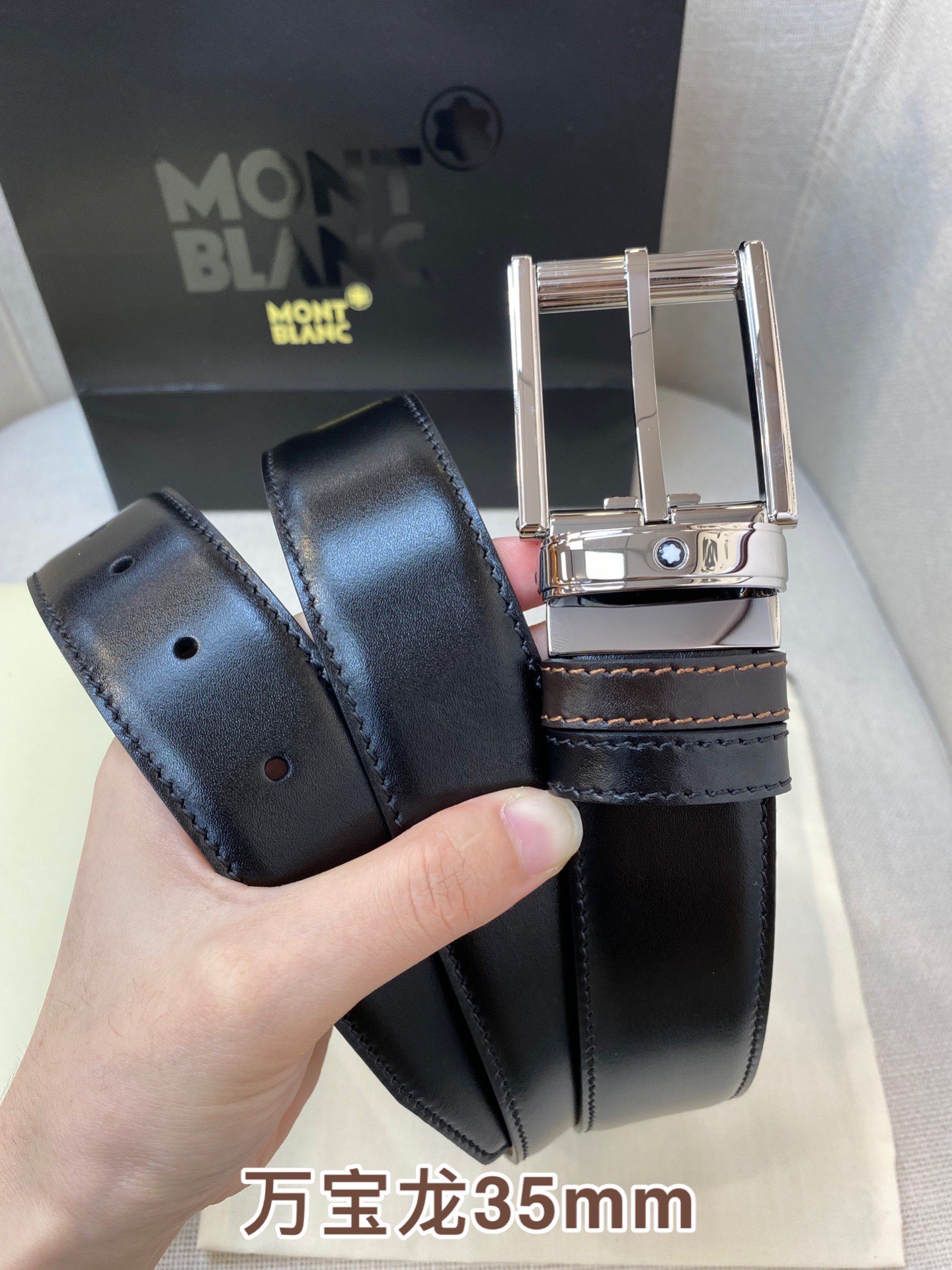 Montblanc Leather Belt Top Grain Leather M-l