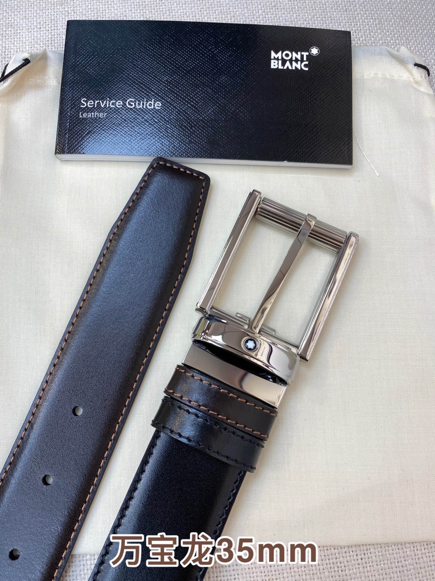 Montblanc Leather Belt Top Grain Leather M-l