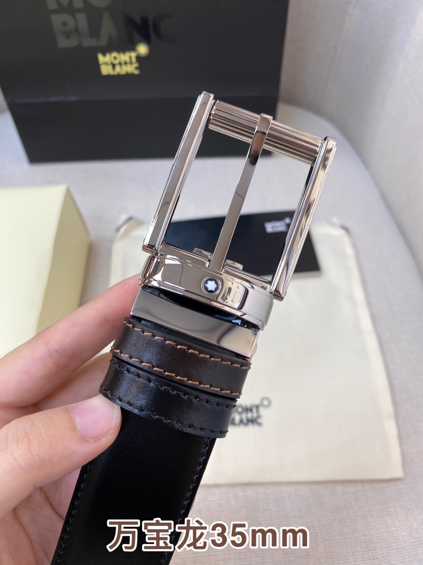 Montblanc Leather Belt Top Grain Leather M-l