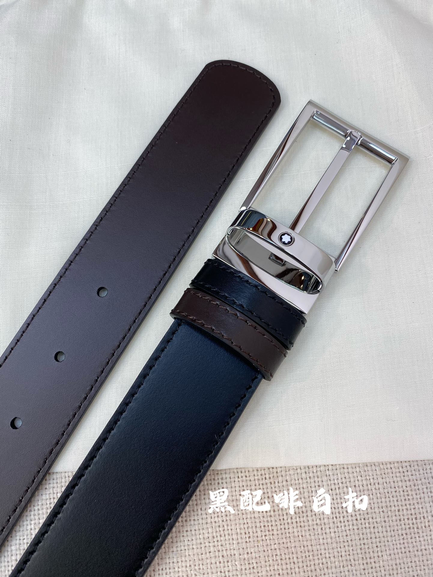 Montblanc Leather Belt Top Grain Leather M-l