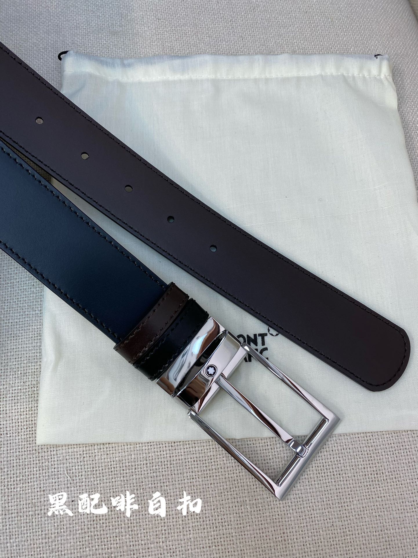Montblanc Leather Belt Top Grain Leather M-l