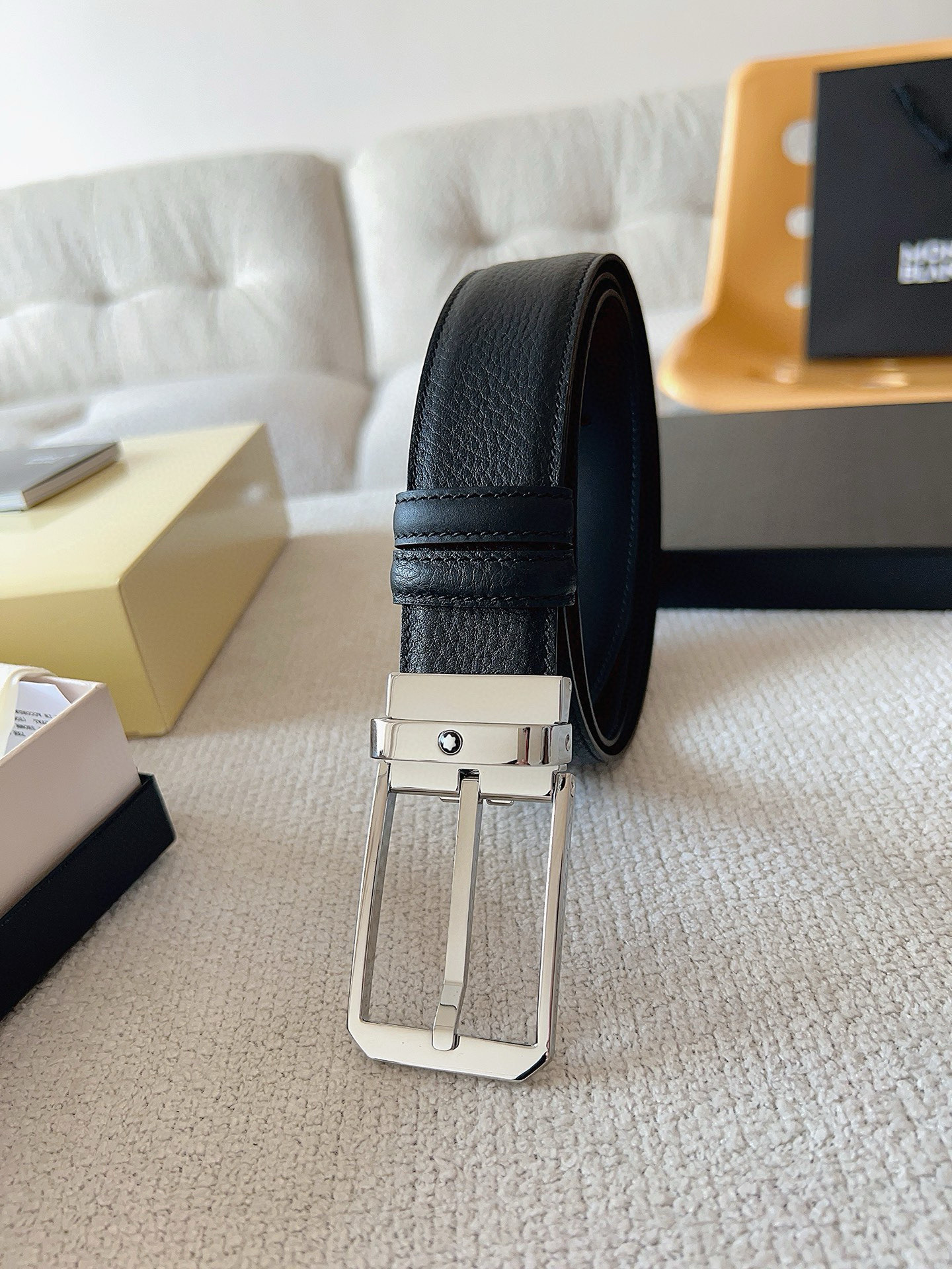 Montblanc Leather Belt Top Grain Leather M-l