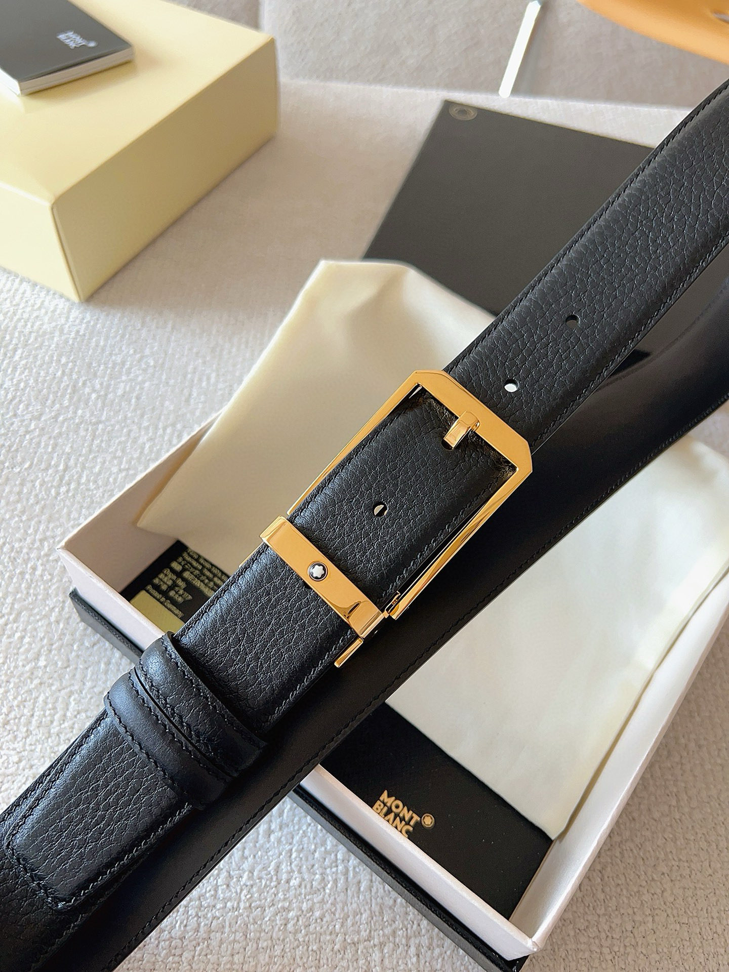 Montblanc Leather Belt Top Grain Leather M-l