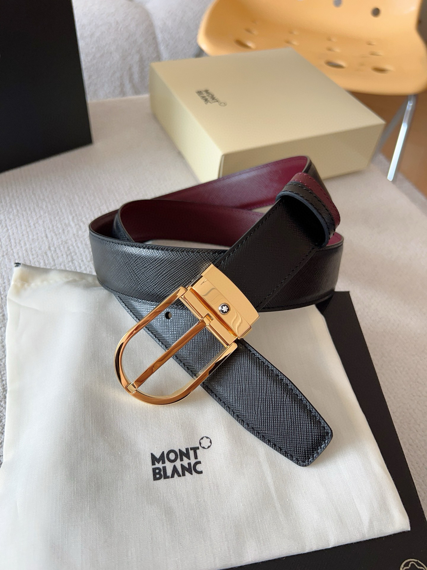 Montblanc Leather Belt Top Grain Leather M-l