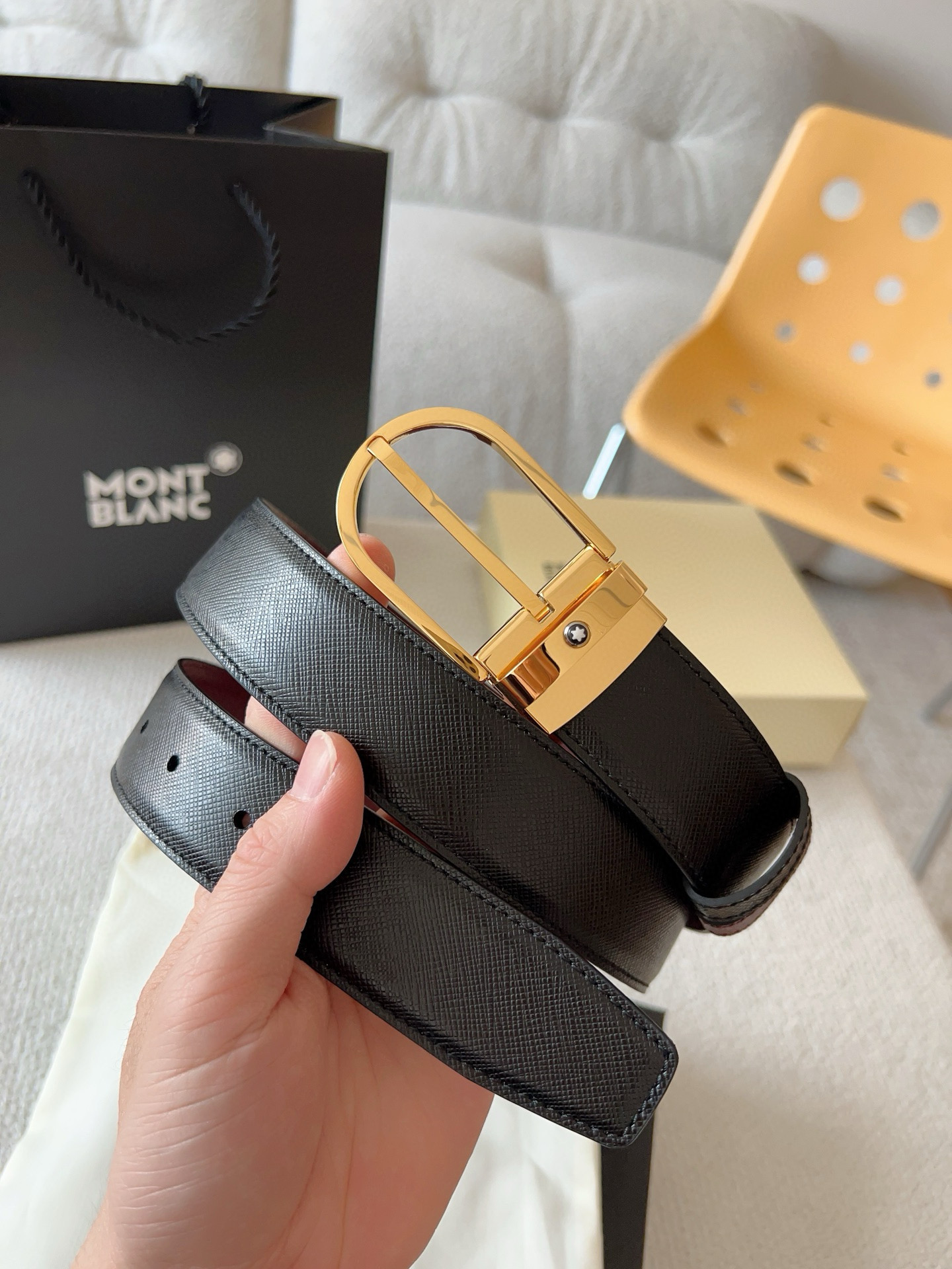 Montblanc Leather Belt Top Grain Leather M-l