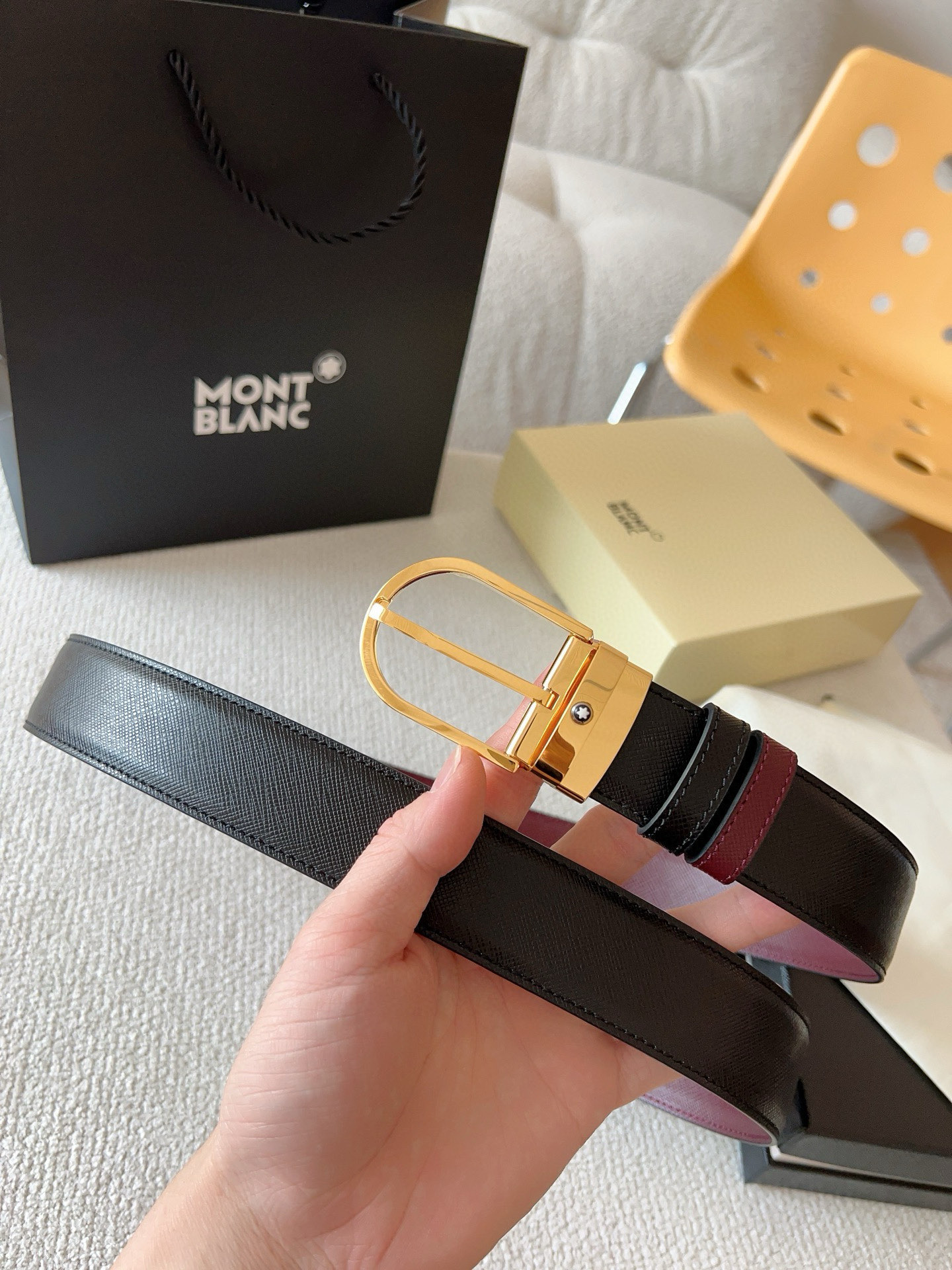 Montblanc Leather Belt Top Grain Leather M-l