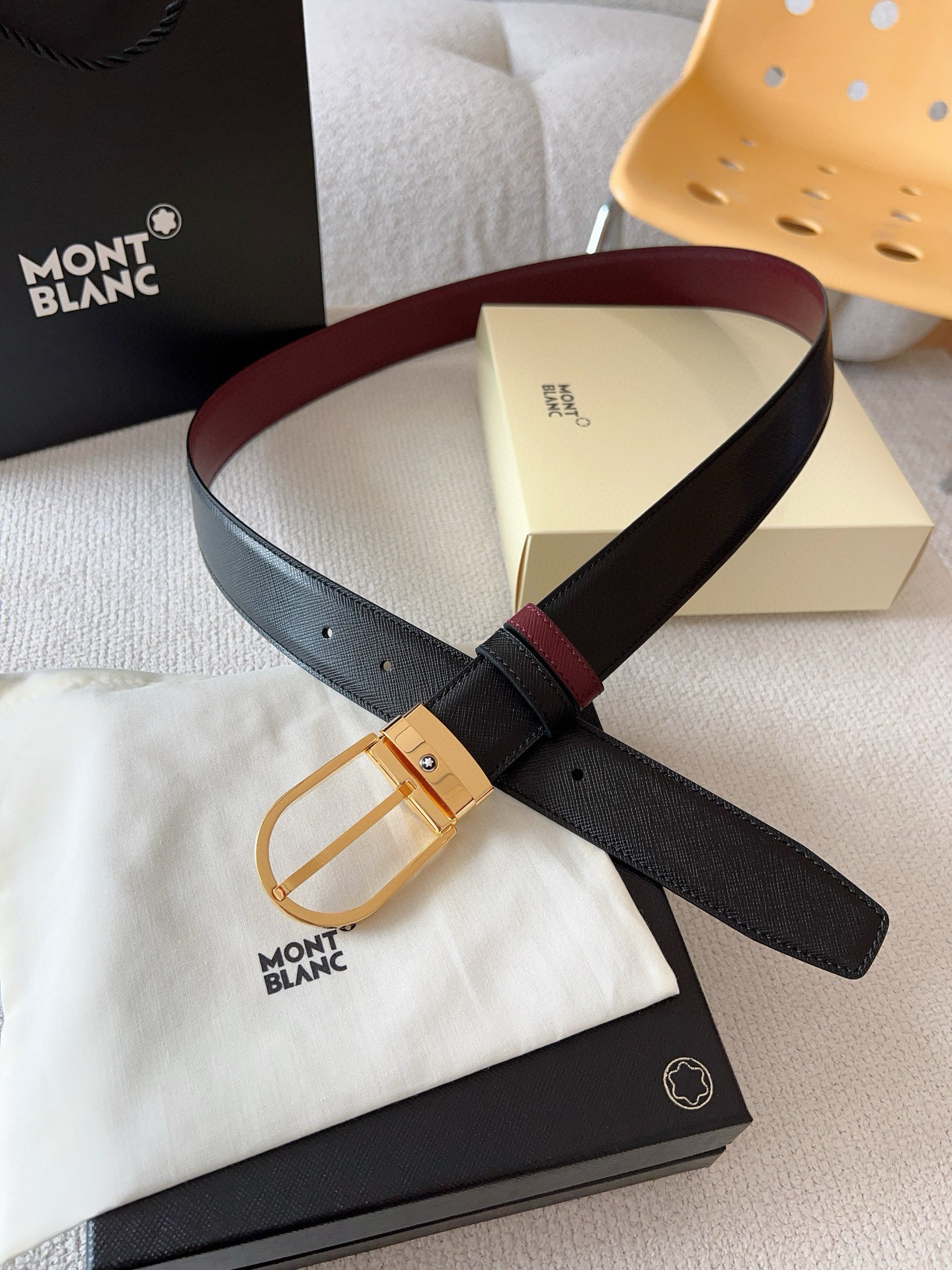 Montblanc Leather Belt Top Grain Leather M-l