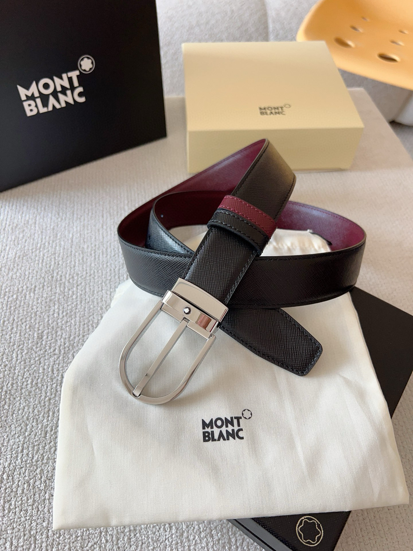 Montblanc Leather Belt Top Grain Leather M-l