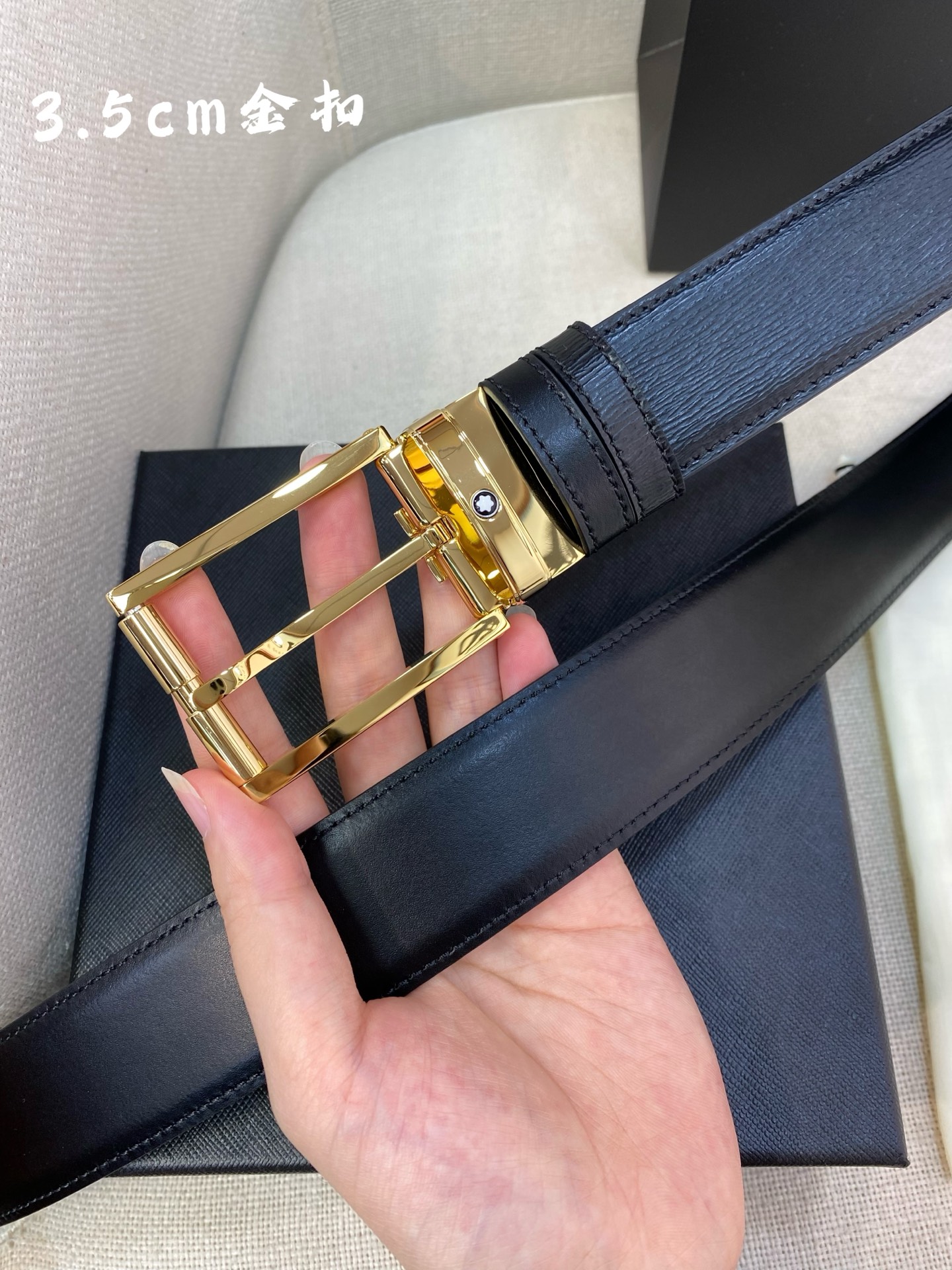 Montblanc Leather Belt Top Grain Leather M-l