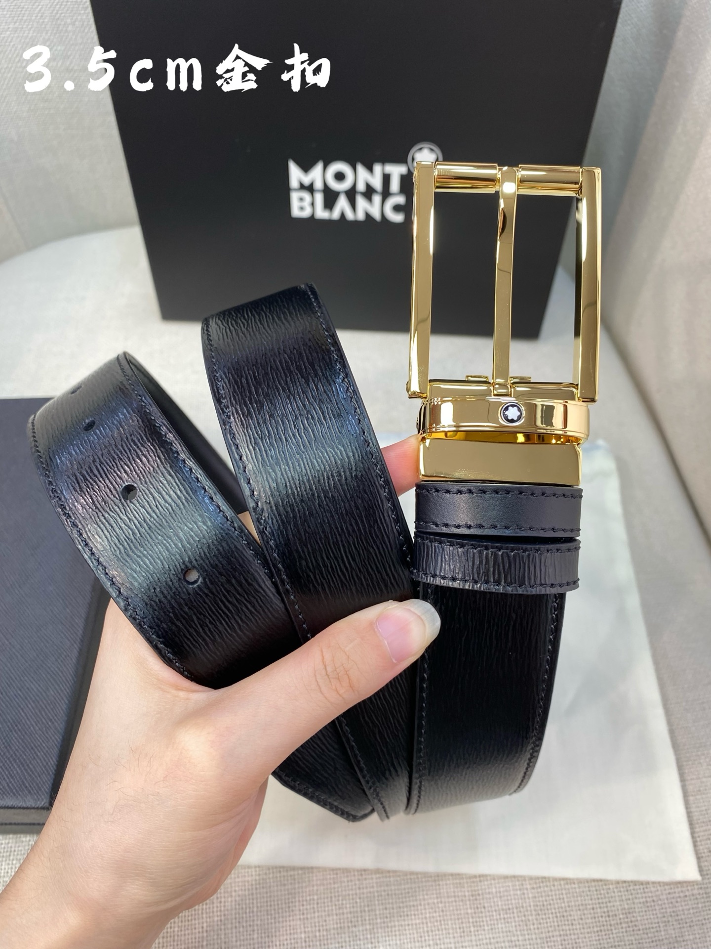 Montblanc Leather Belt Top Grain Leather M-l