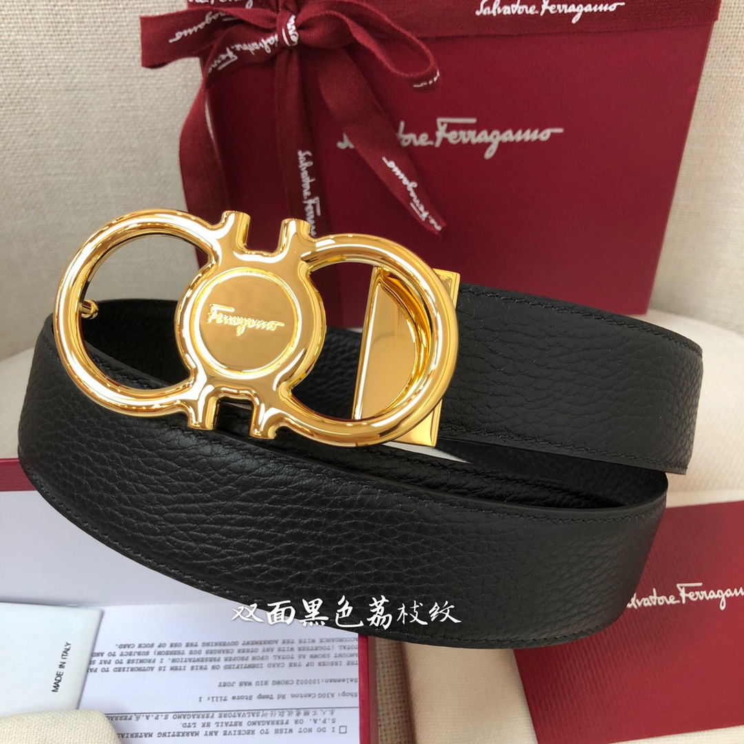 Salvatore Ferragamo Male Leather Belt Cow Leather M