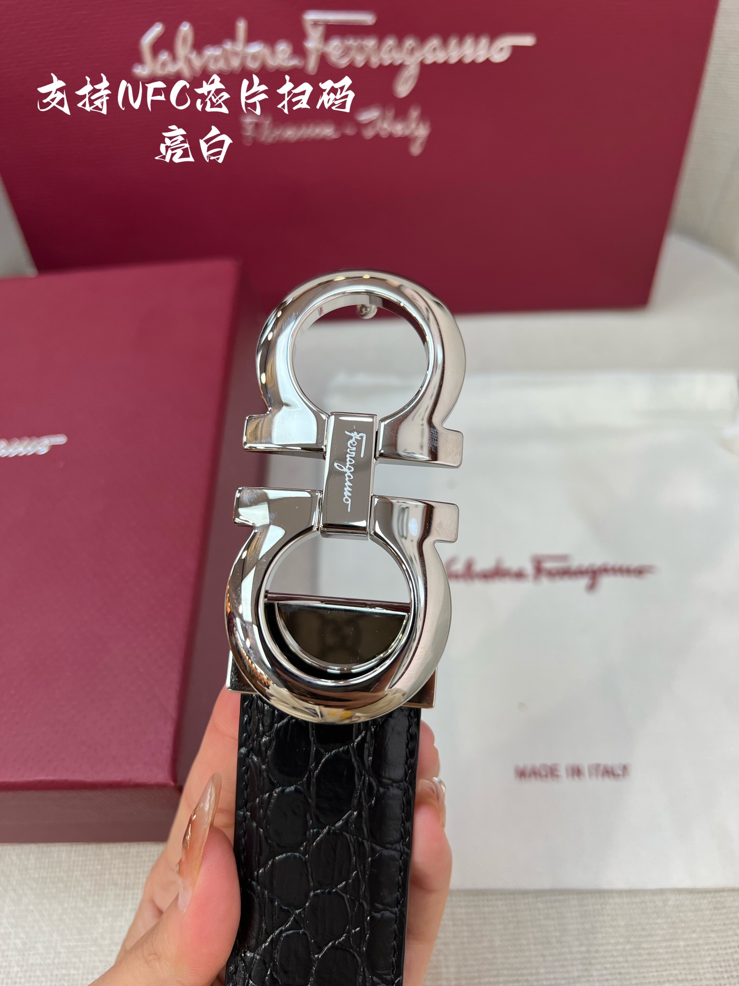 Salvatore Ferragamo Male Leather Belt Cow Leather M