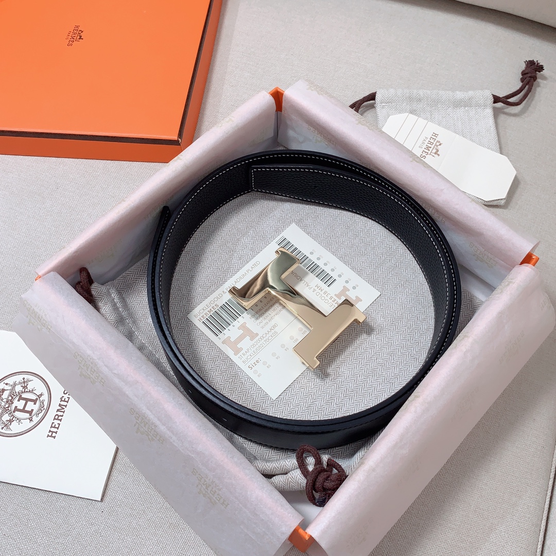 Hermès Male Leather Belt 38mm-s-m