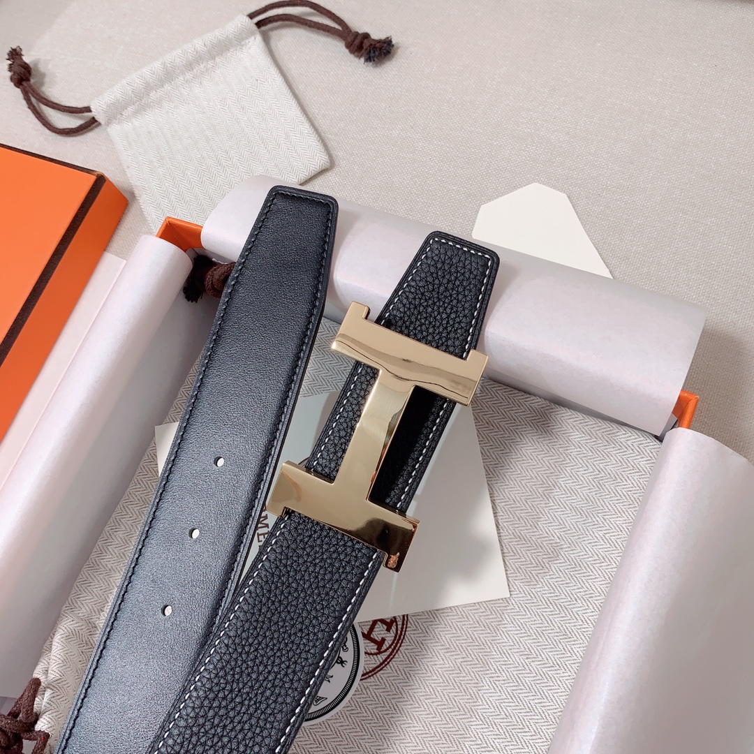Hermès Male Leather Belt 38mm-s-m