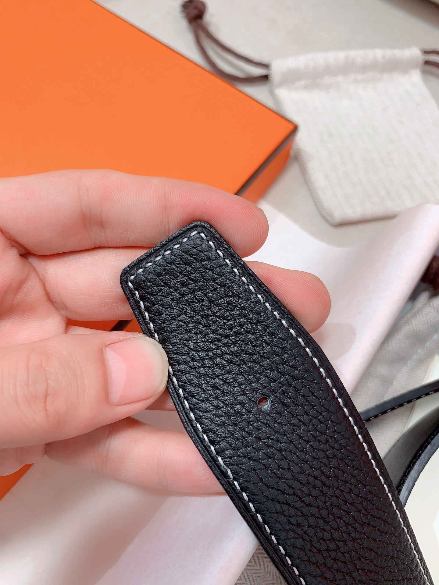 Hermès Male Leather Belt 38mm-s-m