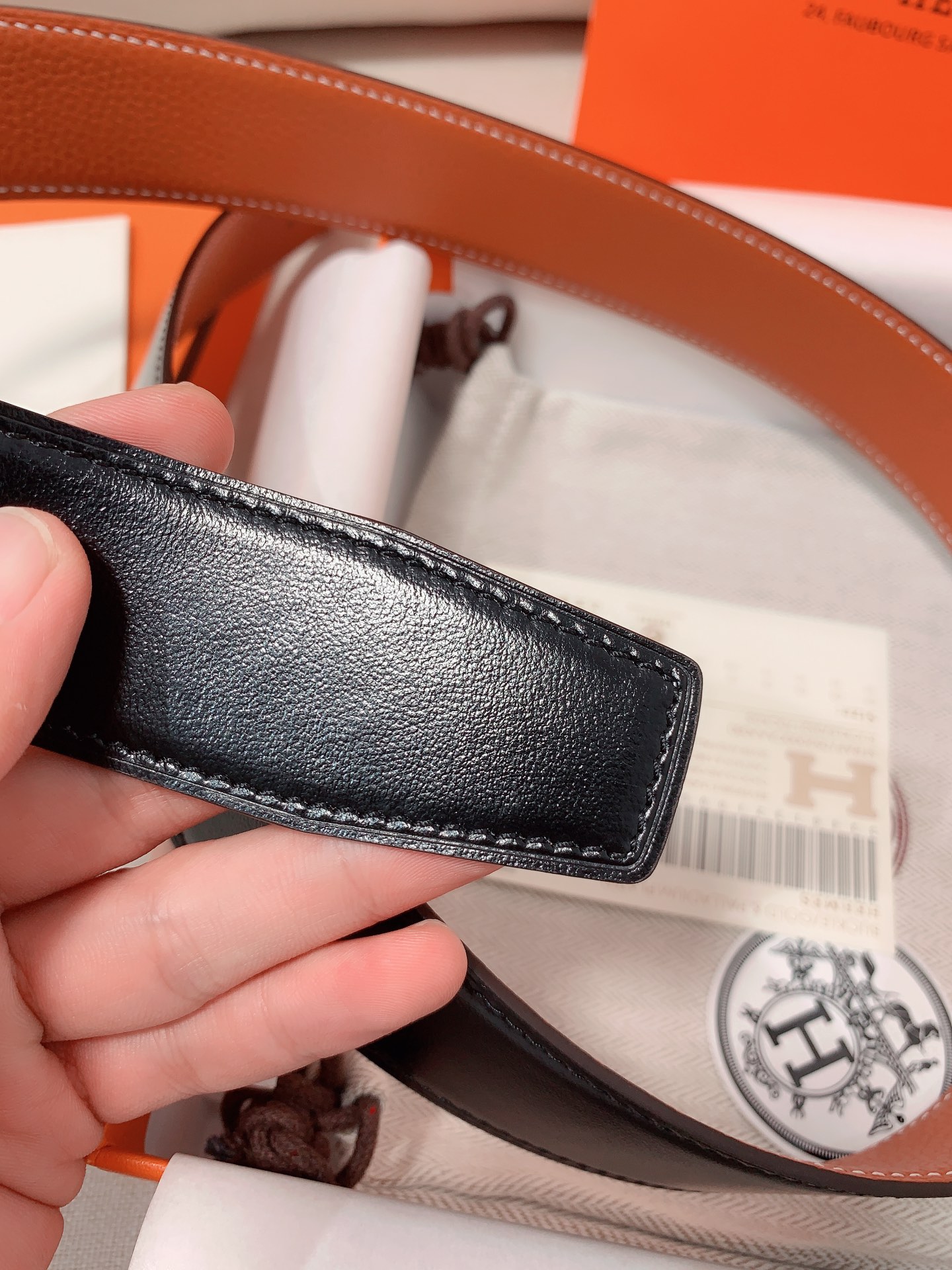 Hermès Male Leather Belt 38mm-s-m