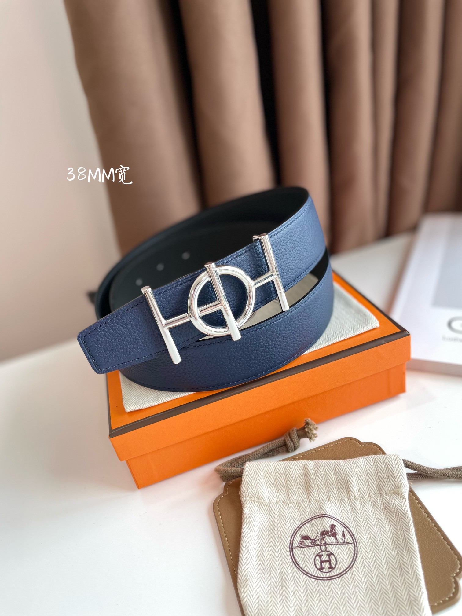Hermès Male Leather Belt Cow Leather 38mm