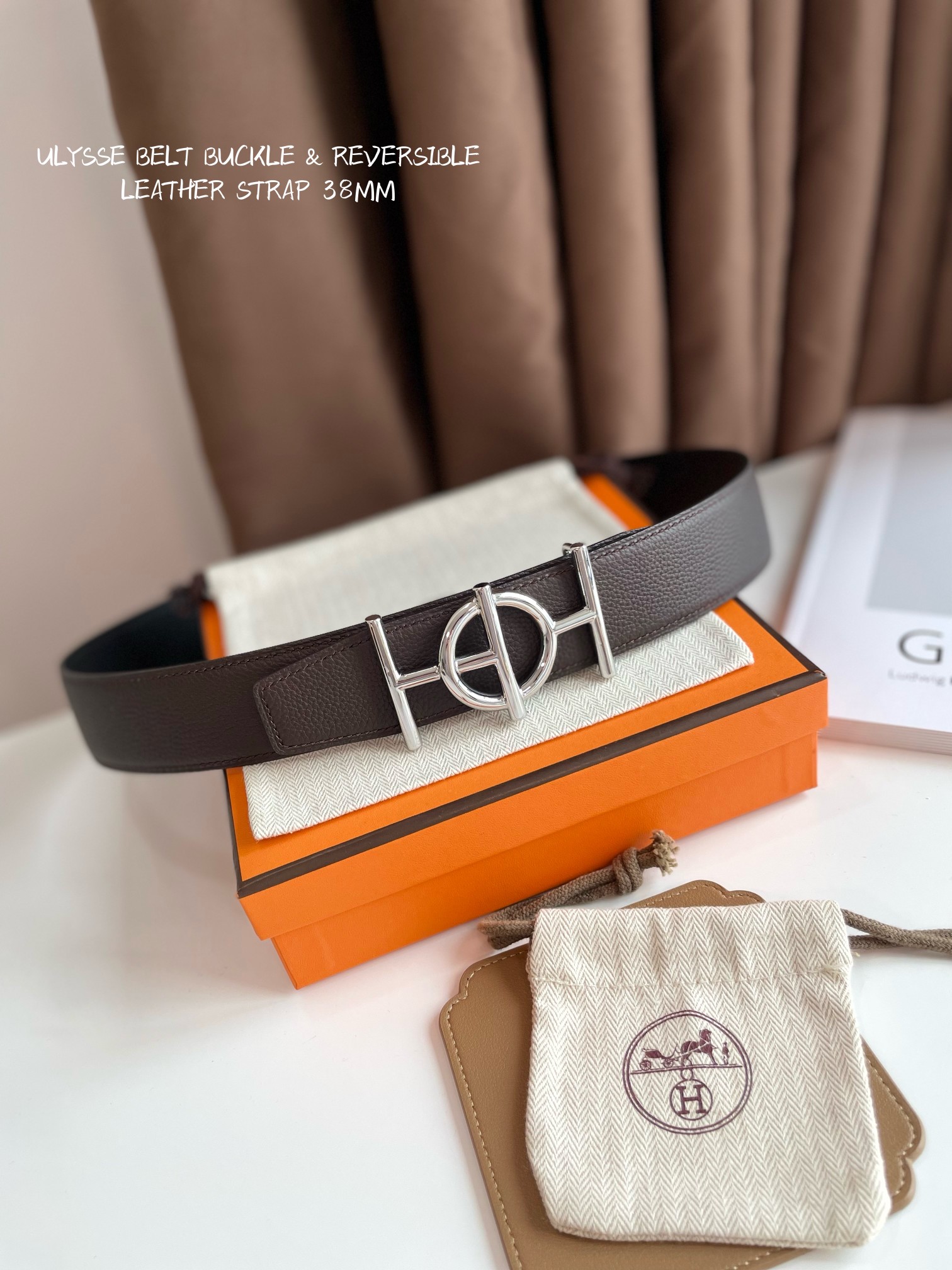 Hermès Male Leather Belt Cow Leather 38mm