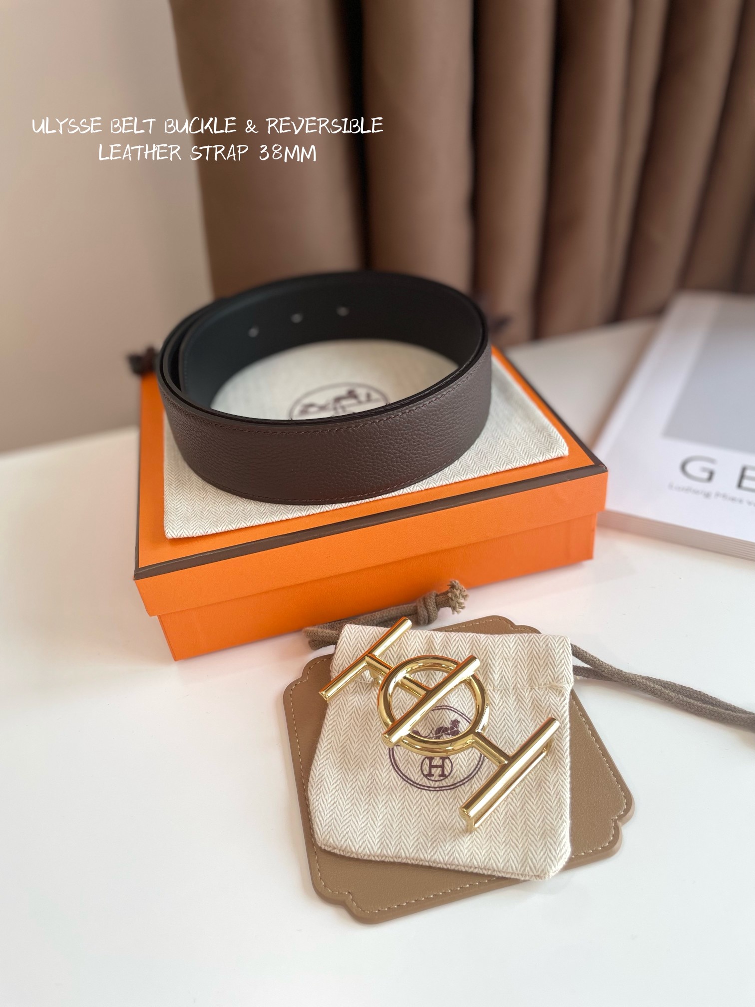 Hermès Male Leather Belt Cow Leather 38mm