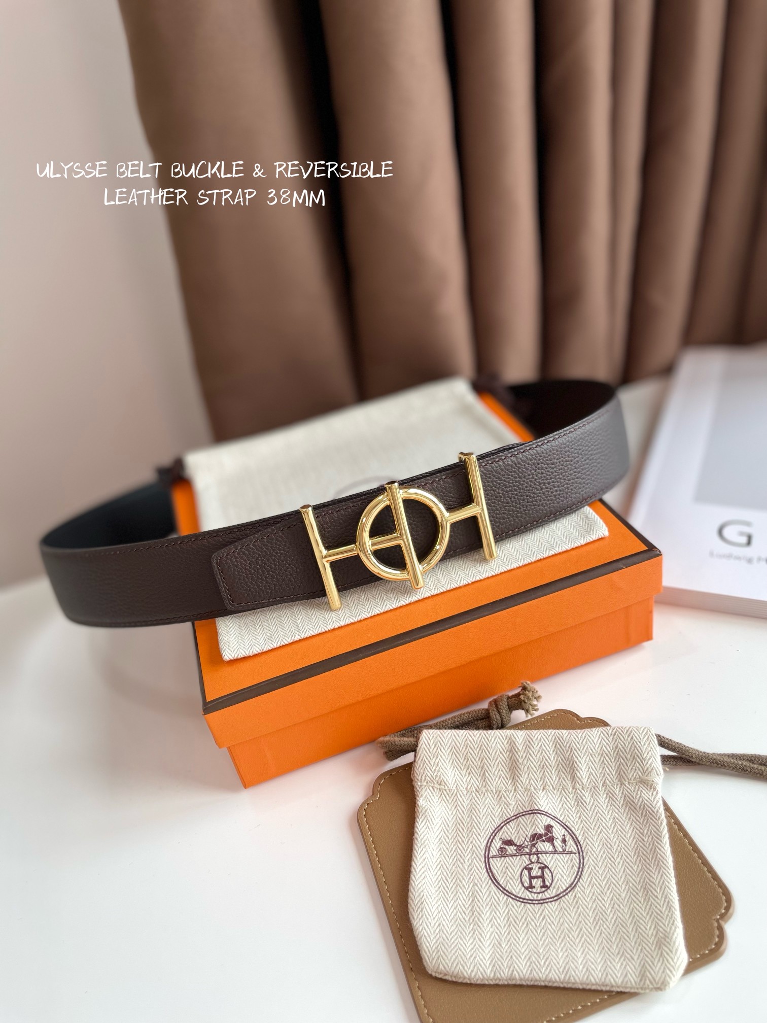 Hermès Male Leather Belt Cow Leather 38mm