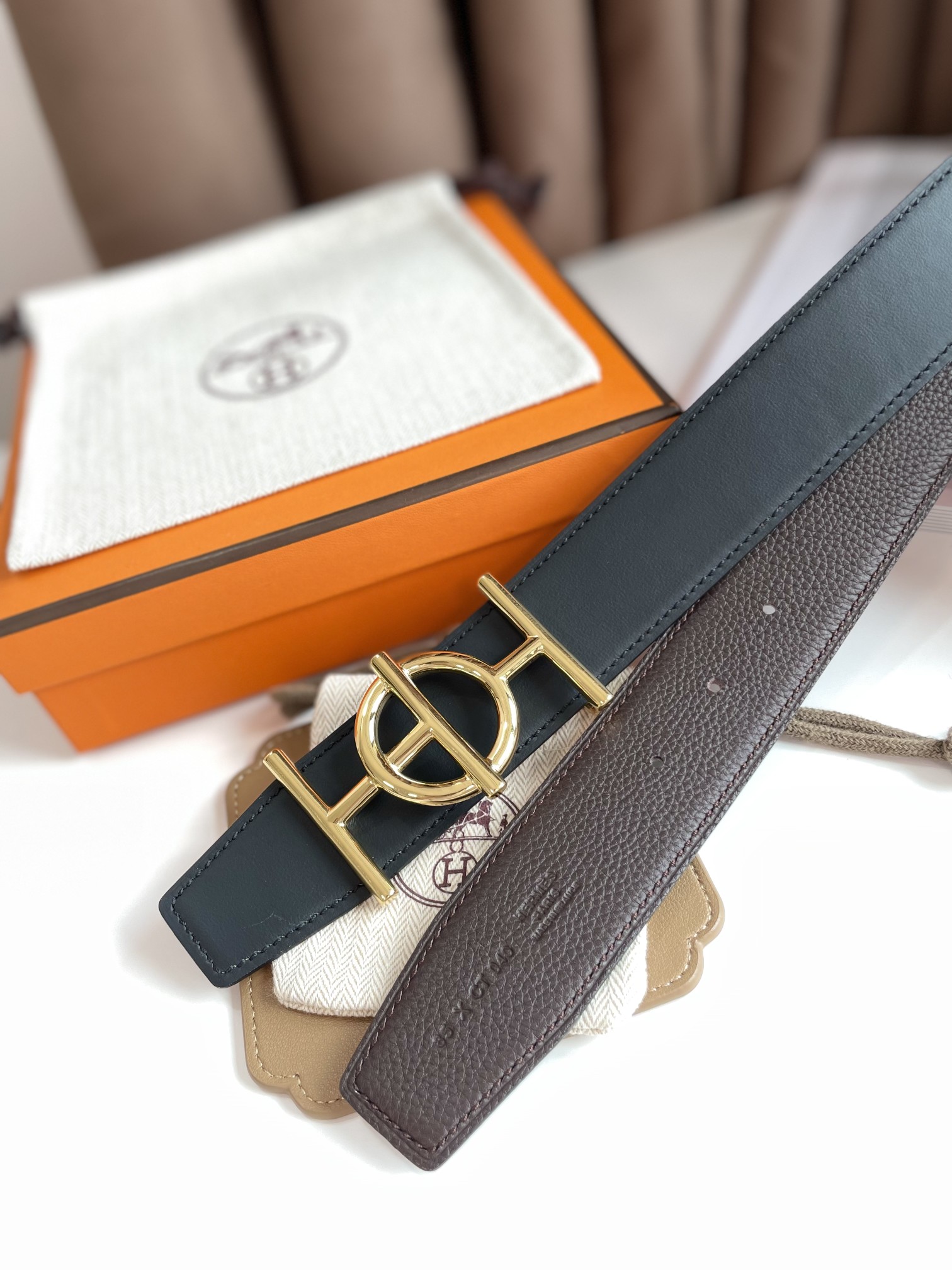 Hermès Male Leather Belt Cow Leather 38mm
