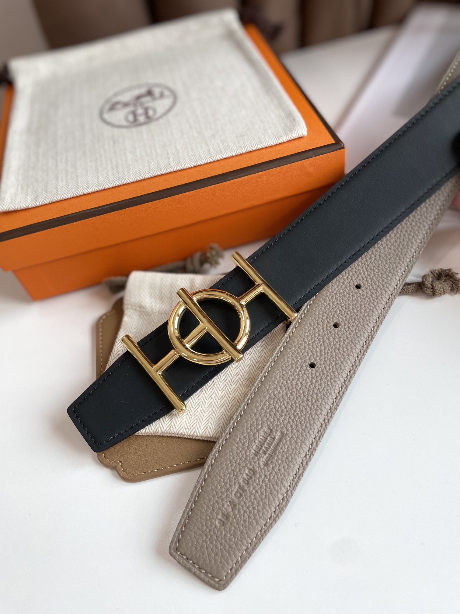 Hermès Male Leather Belt Cow Leather 38mm