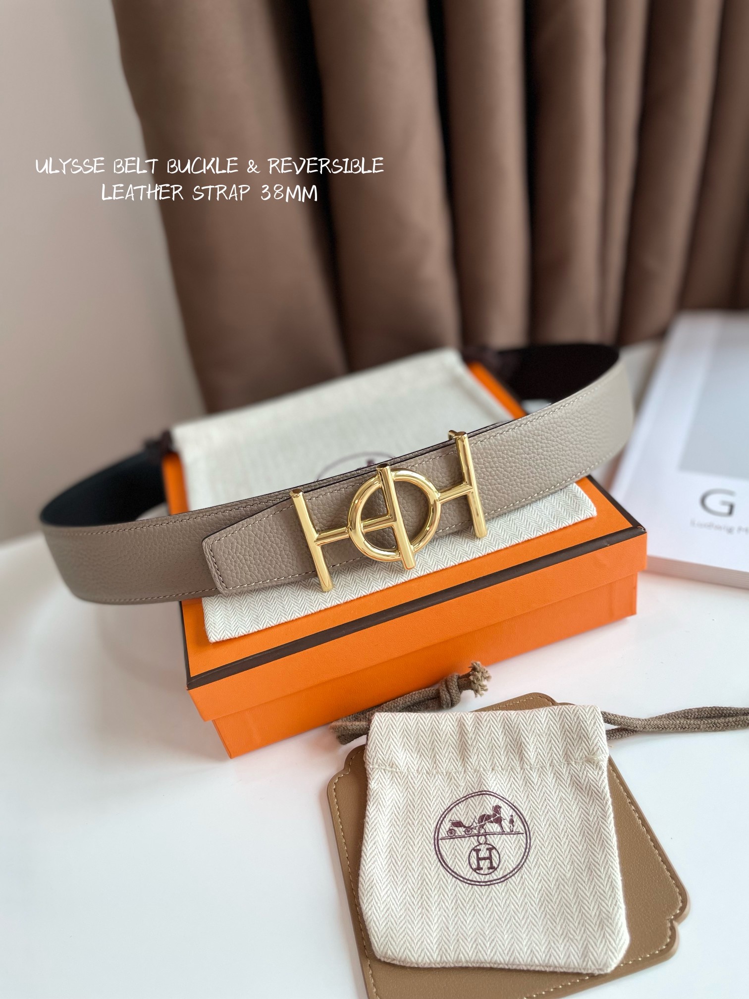 Hermès Male Leather Belt Cow Leather 38mm