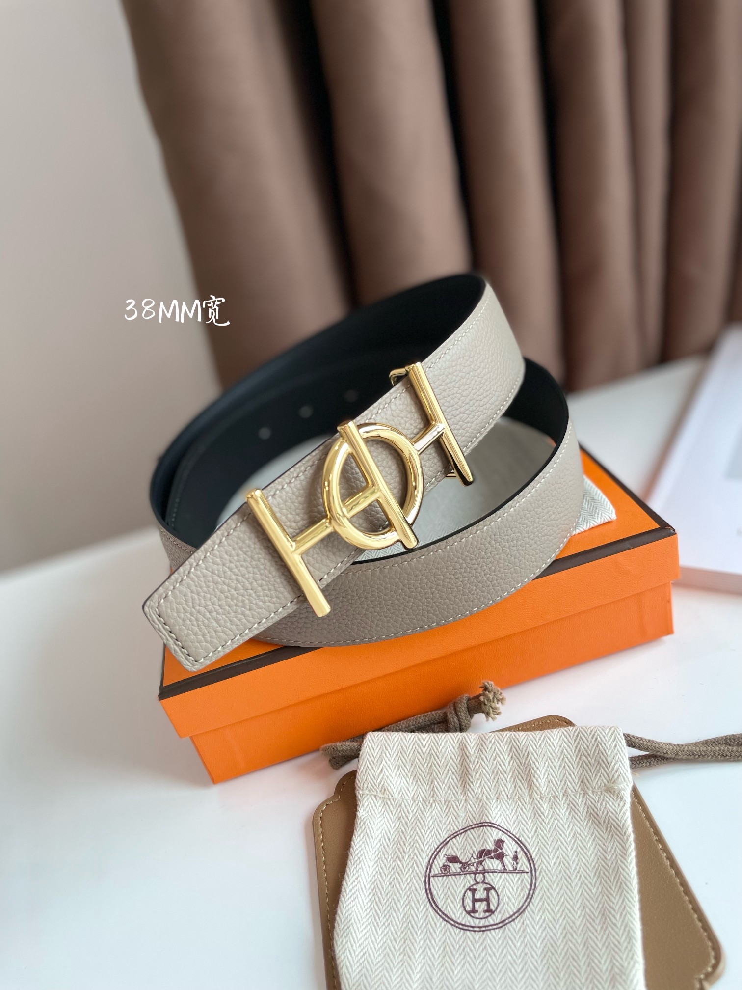 Hermès Male Leather Belt Cow Leather 38mm