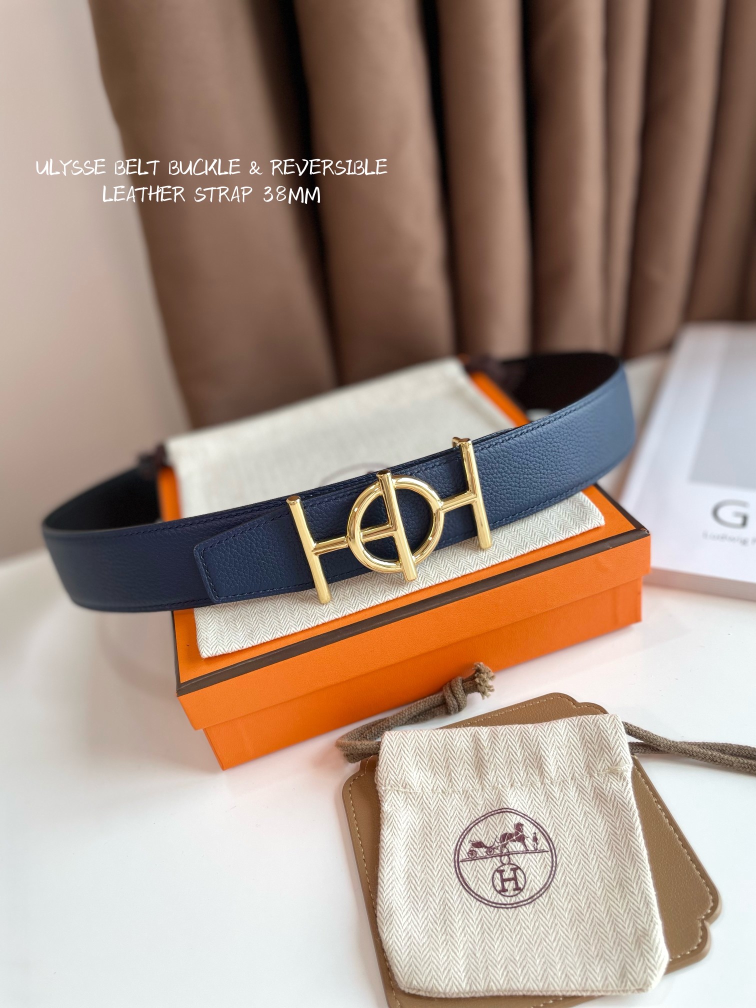 Hermès Male Leather Belt Cow Leather 38mm