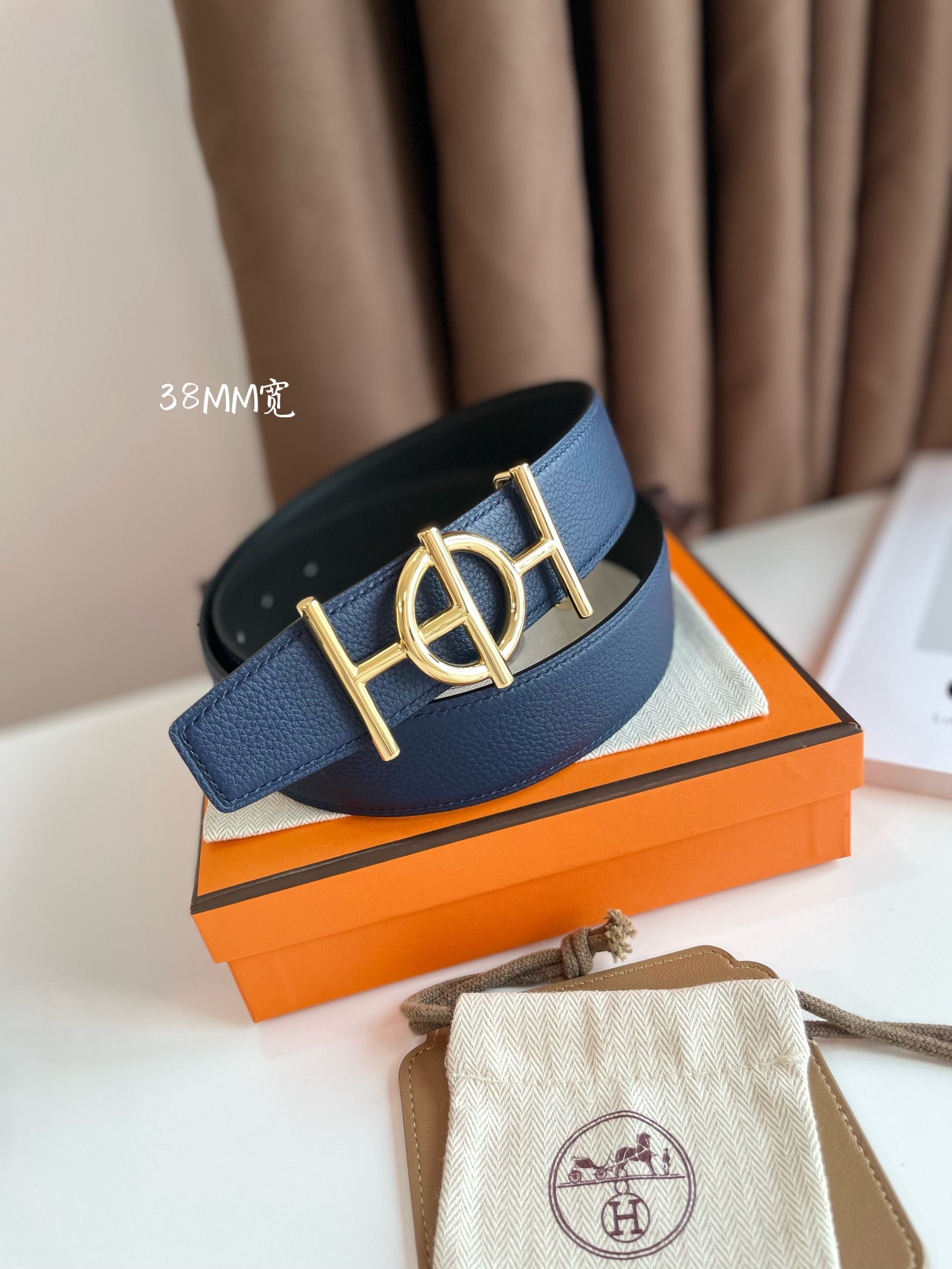 Hermès Male Leather Belt Cow Leather 38mm