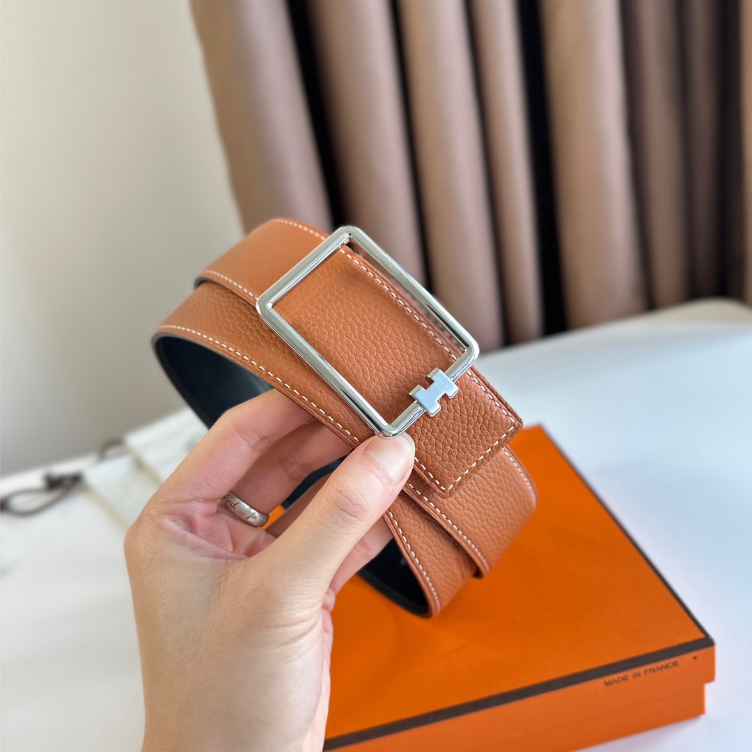Hermès Male Leather Belt Top Grain Leather S-m