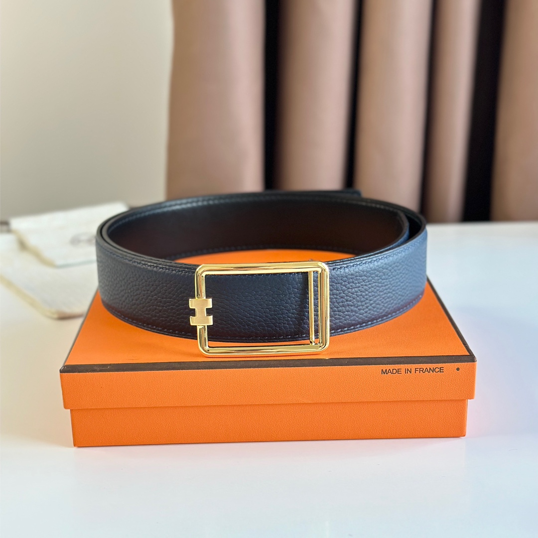Hermès Male Leather Belt Top Grain Leather S-m