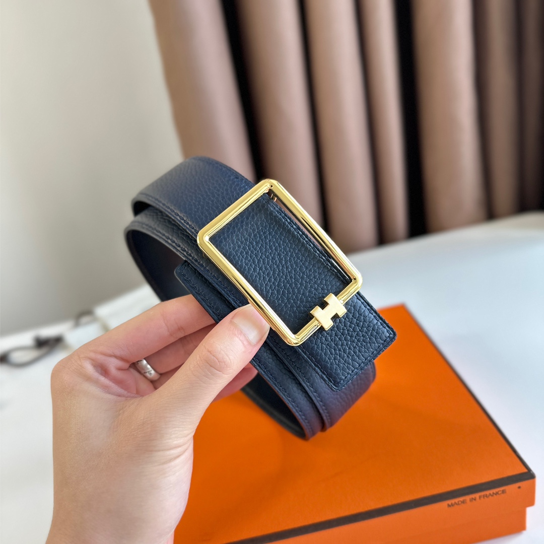 Hermès Male Leather Belt Top Grain Leather S-m