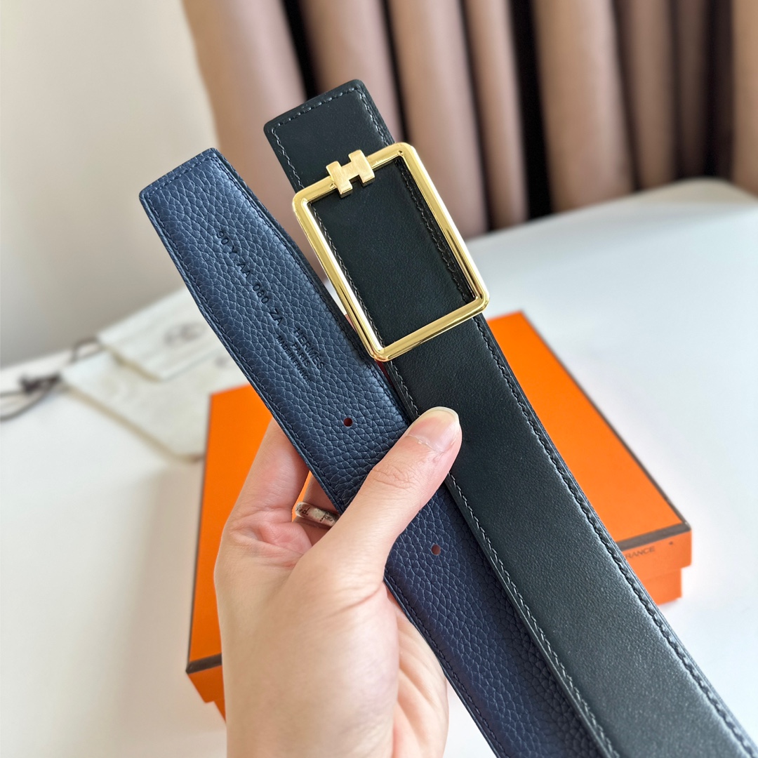 Hermès Male Leather Belt Top Grain Leather S-m