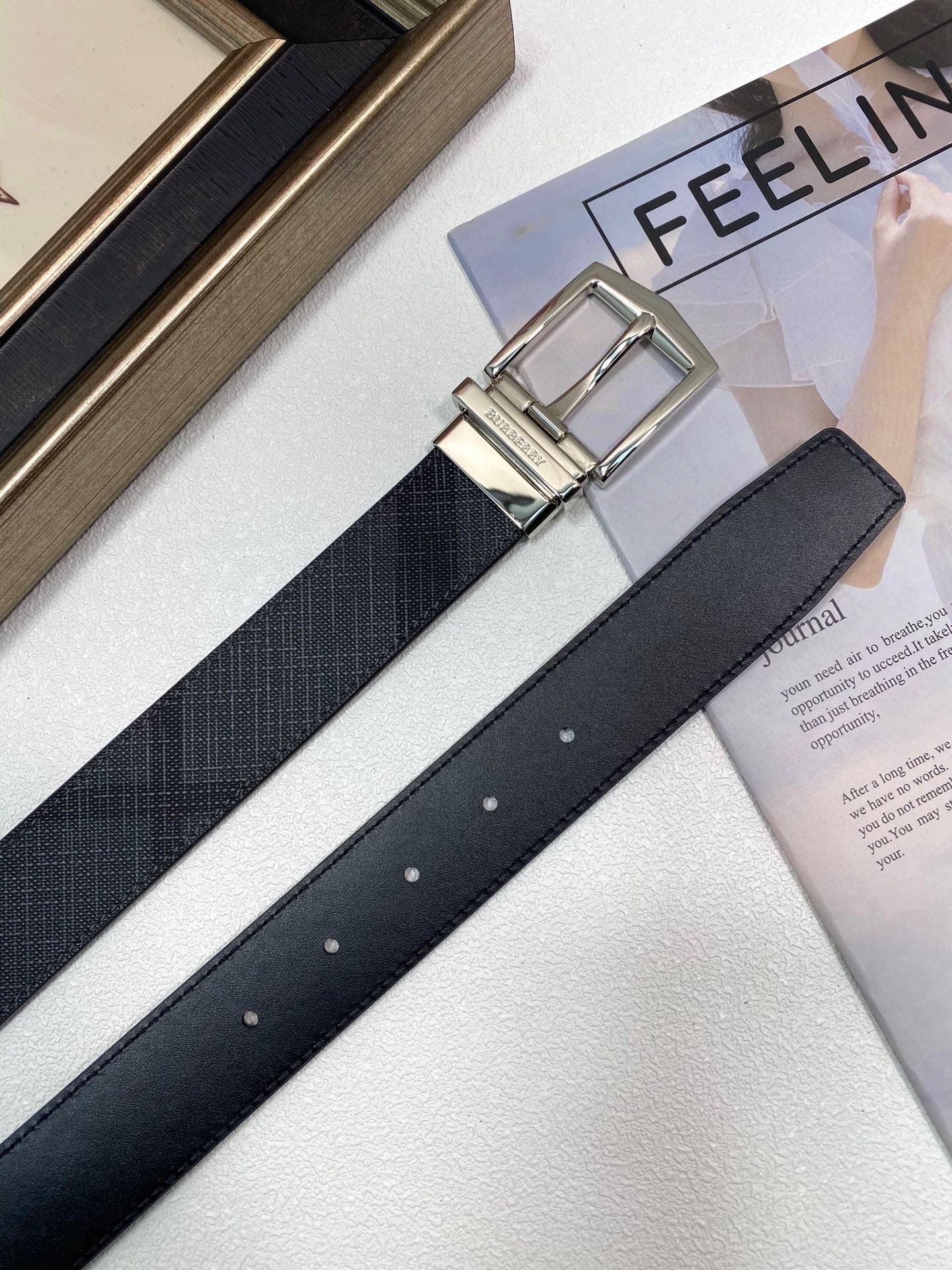 Burberry Male Leather Belt Cow Leather M