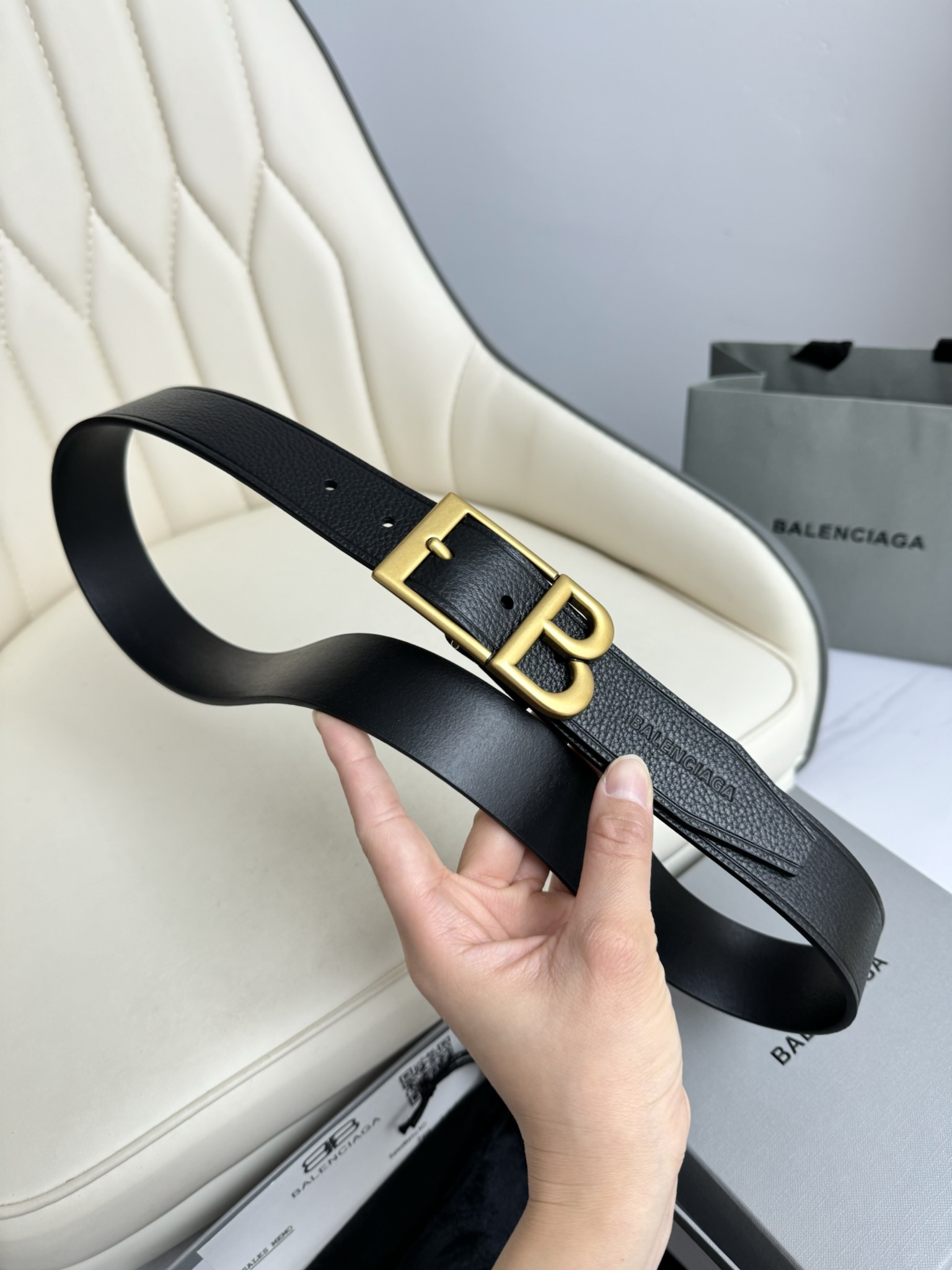 Balenciaga Basic Belt Cow Leather M-l