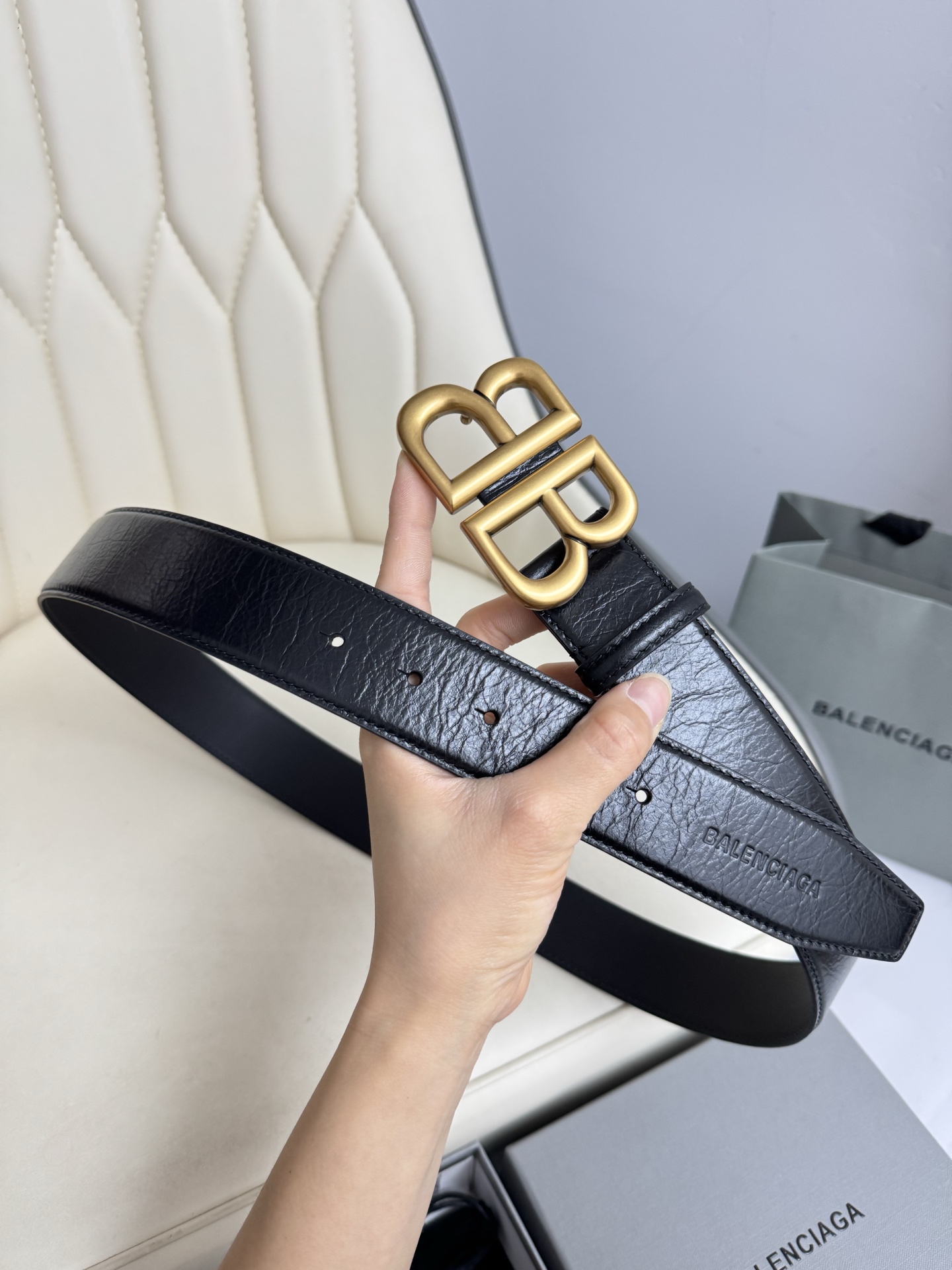 Balenciaga Basic Belt Cow Leather M-l