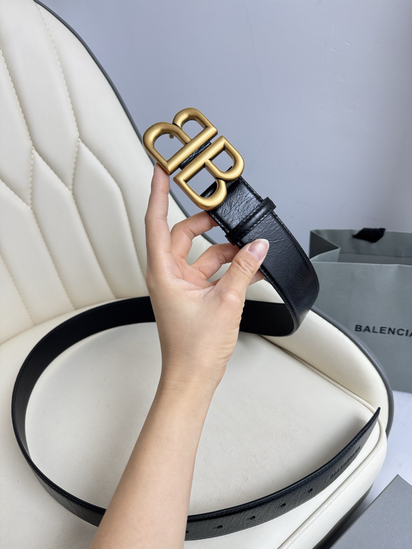 Balenciaga Basic Belt Cow Leather M-l