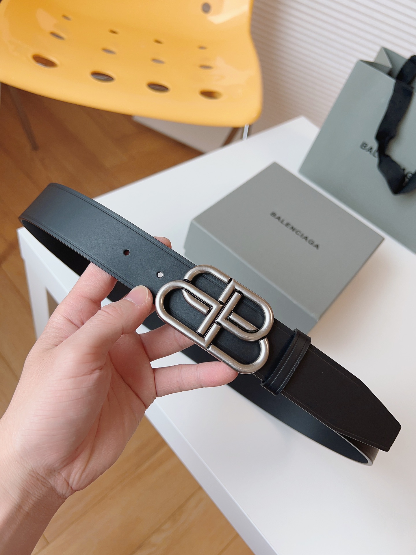 Balenciaga Leather Belt Cow Leather 35mm-l