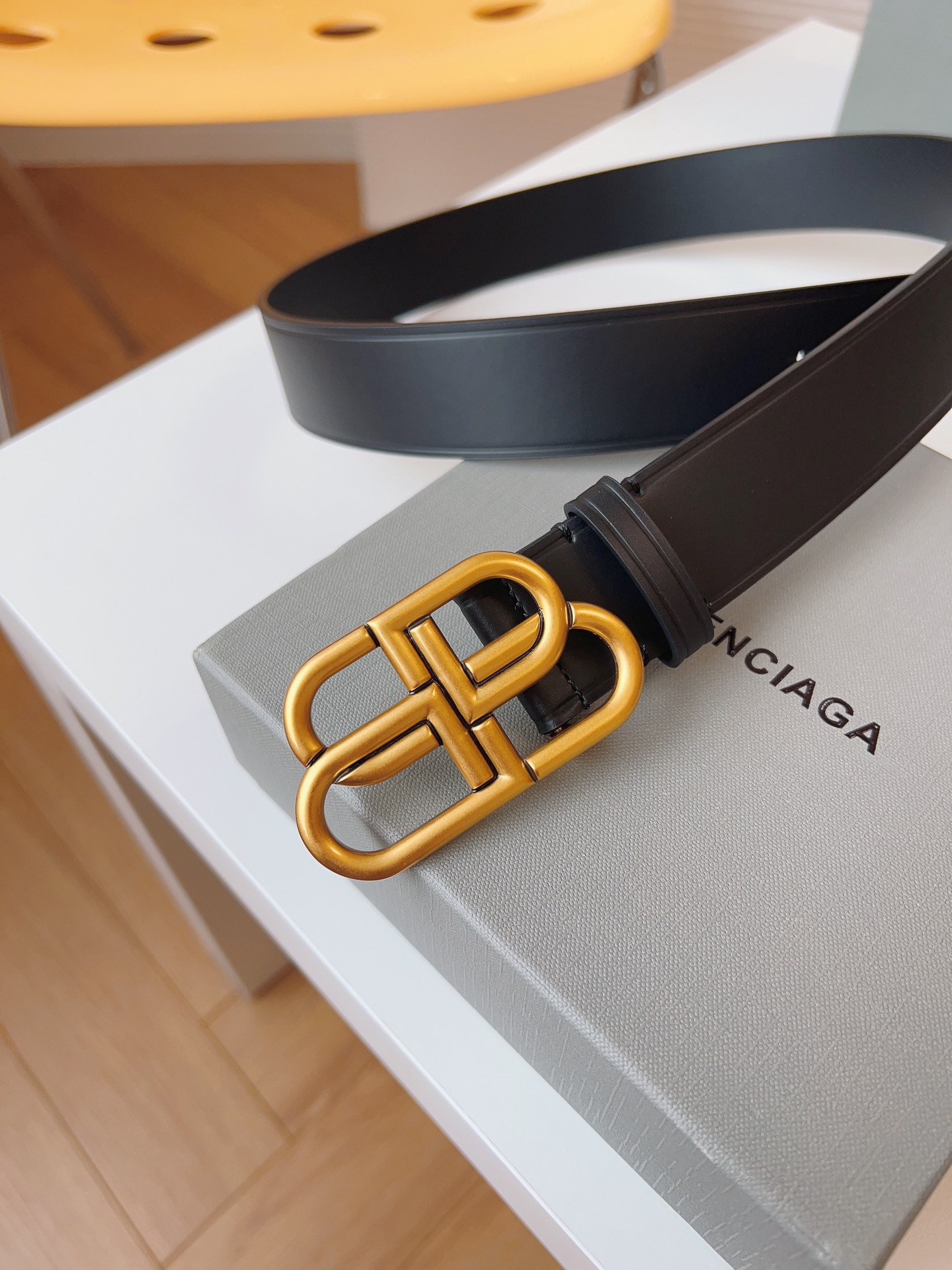 Balenciaga Leather Belt Cow Leather 35mm-l