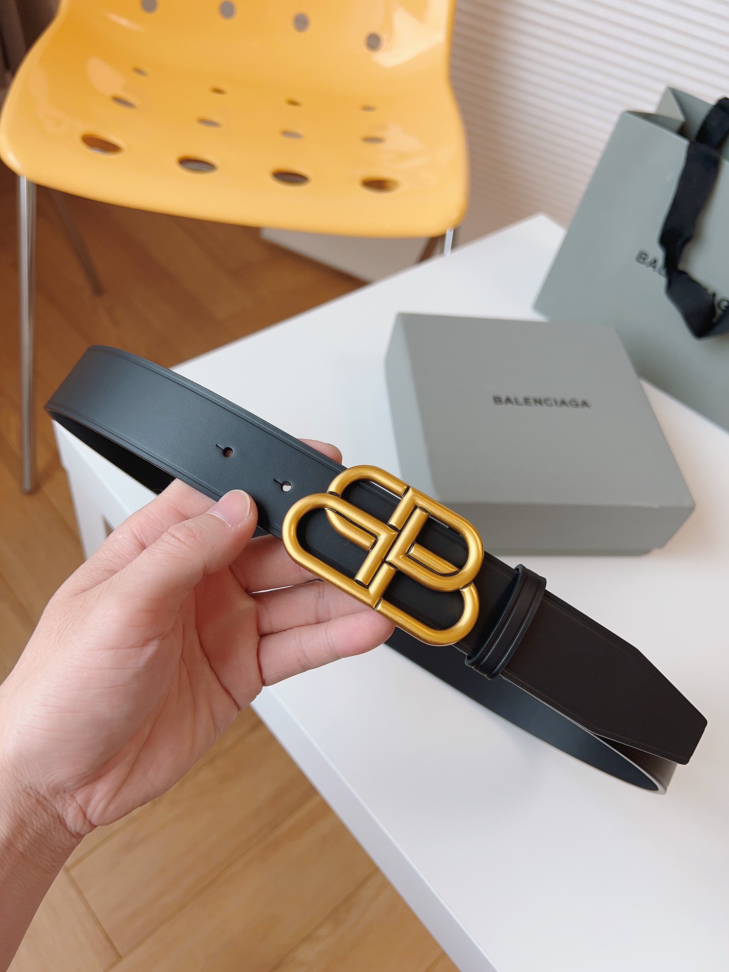 Balenciaga Leather Belt Cow Leather 35mm-l