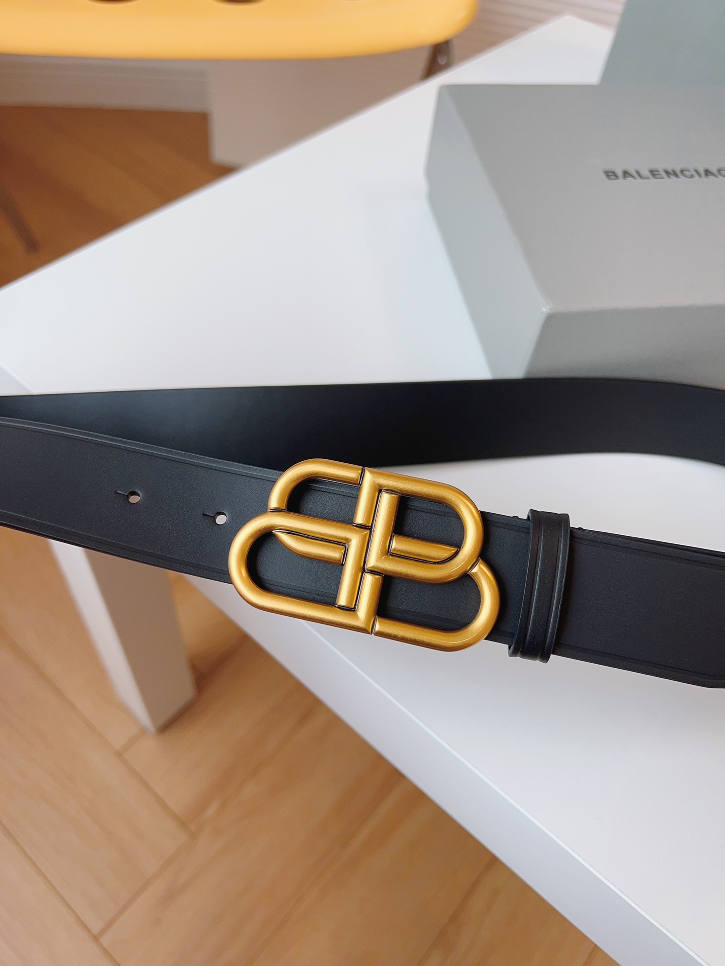 Balenciaga Leather Belt Cow Leather 35mm-l