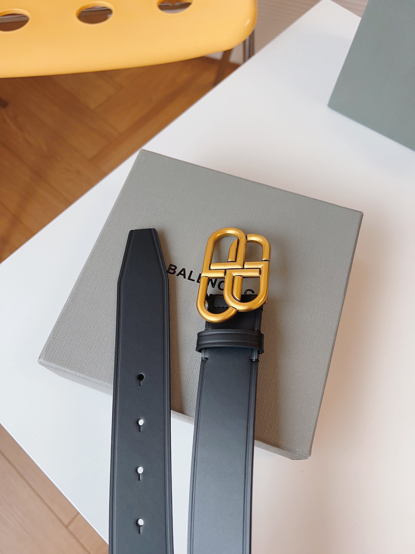 Balenciaga Leather Belt Cow Leather 35mm-l